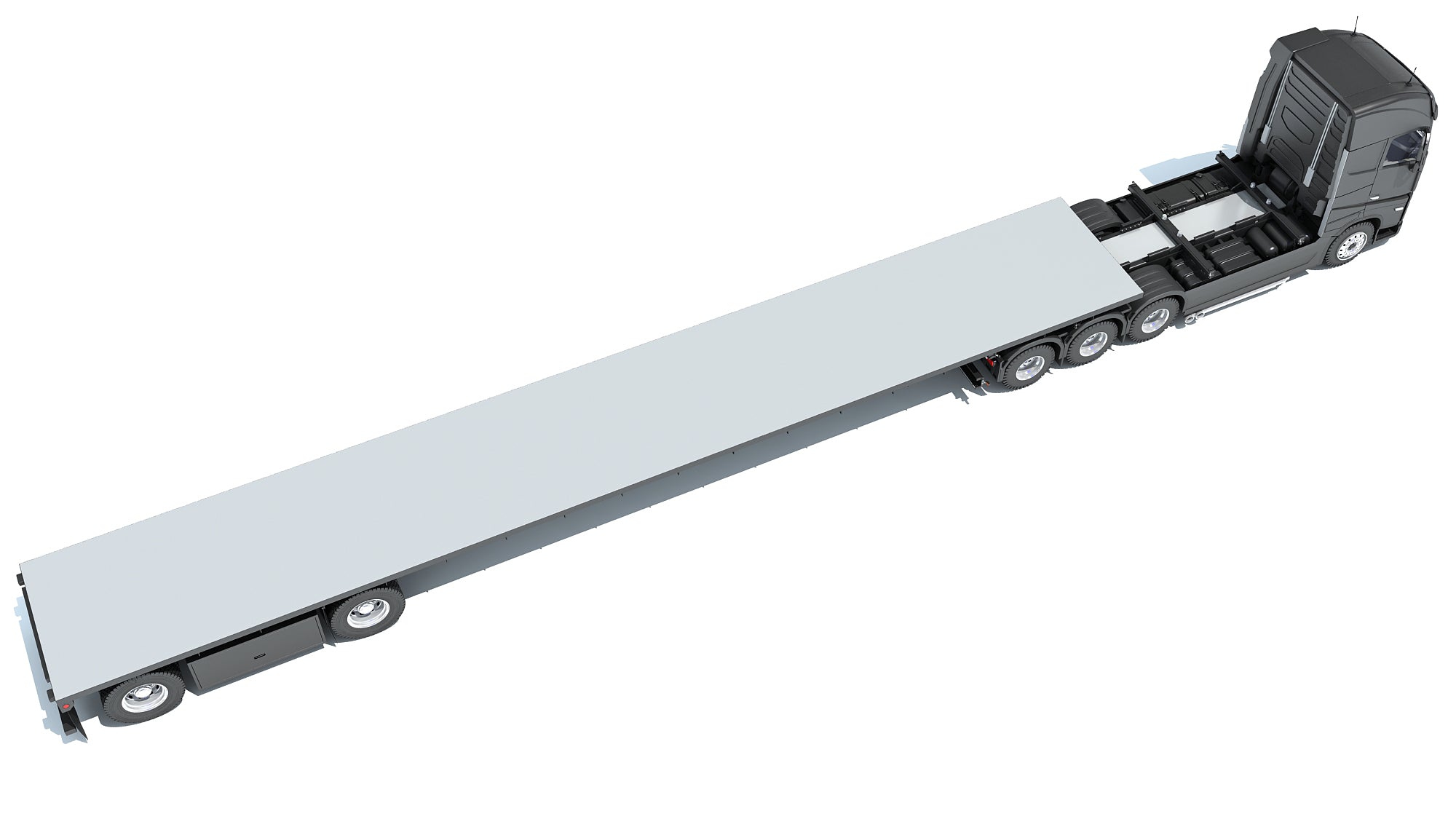 Truck with Flatbed Trailer