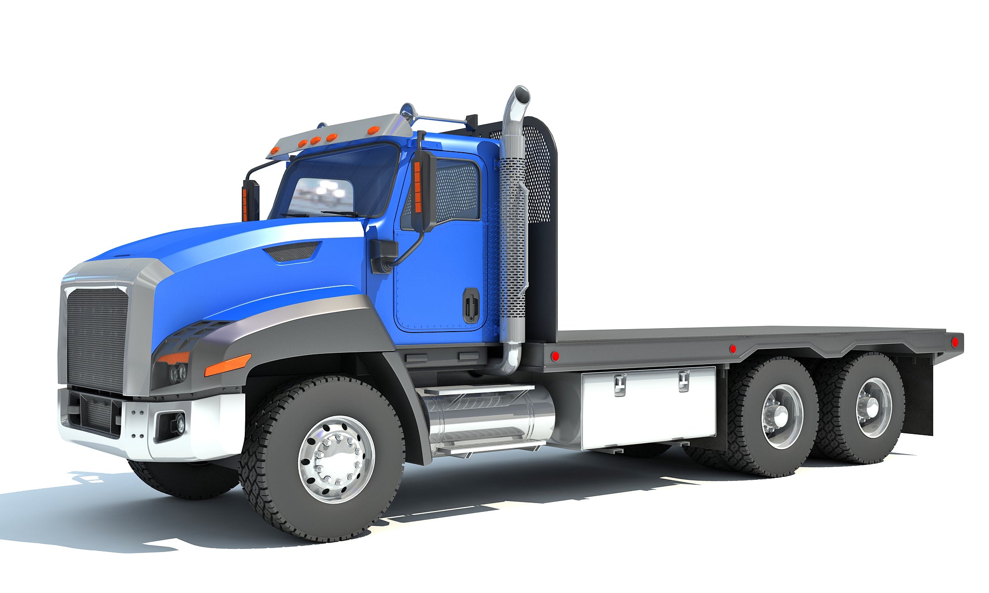 Flatbed Truck 3D Model