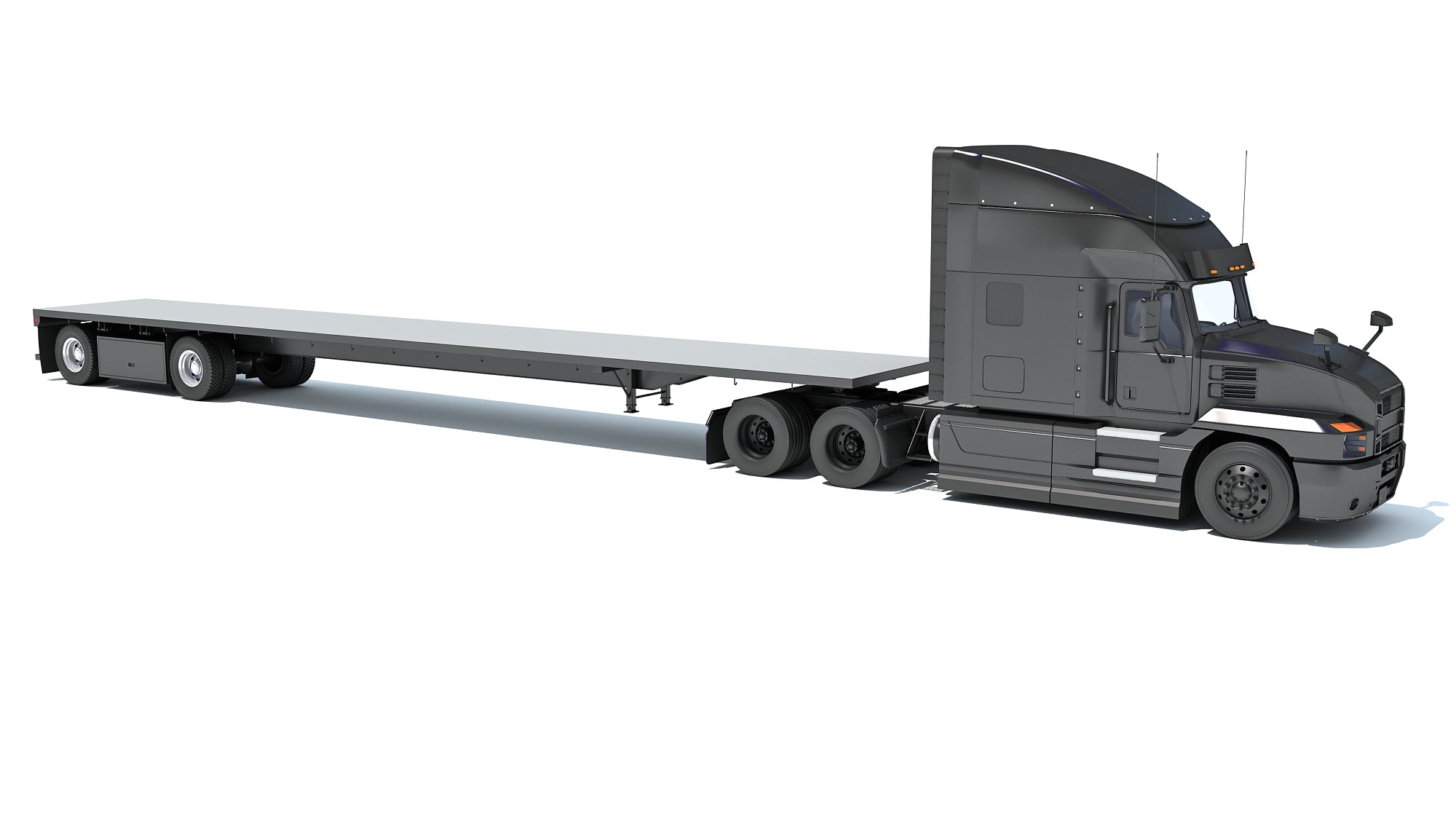 Truck with Flatbed Trailer