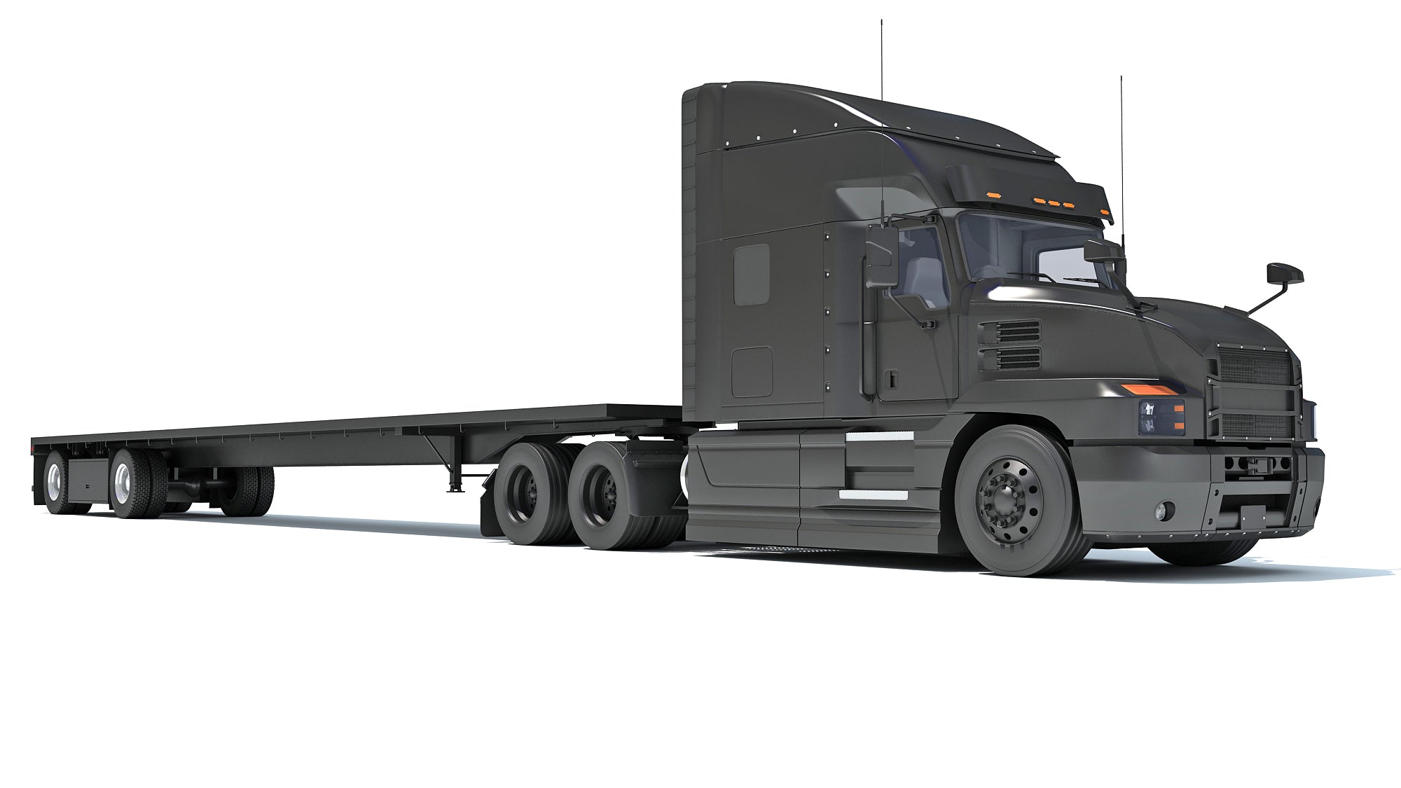 Truck with Flatbed Trailer