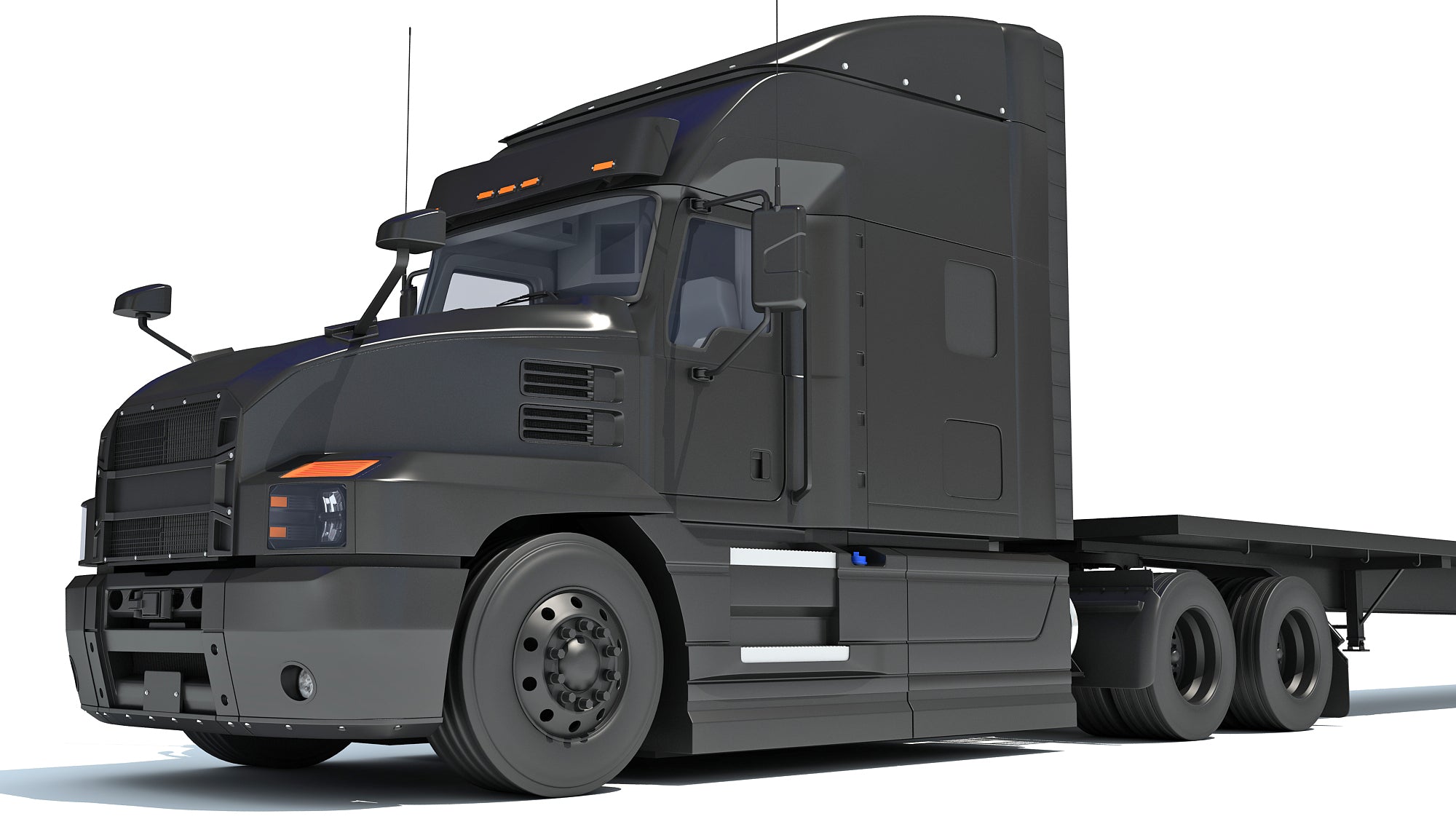Truck with Flatbed Trailer