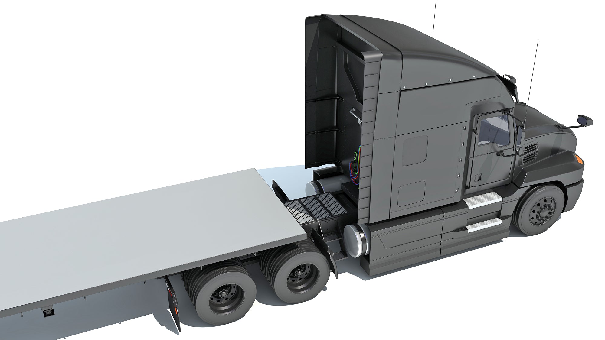 Truck with Flatbed Trailer
