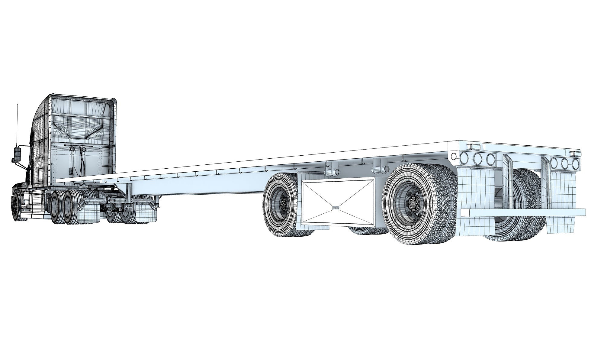 Truck with Flatbed Trailer