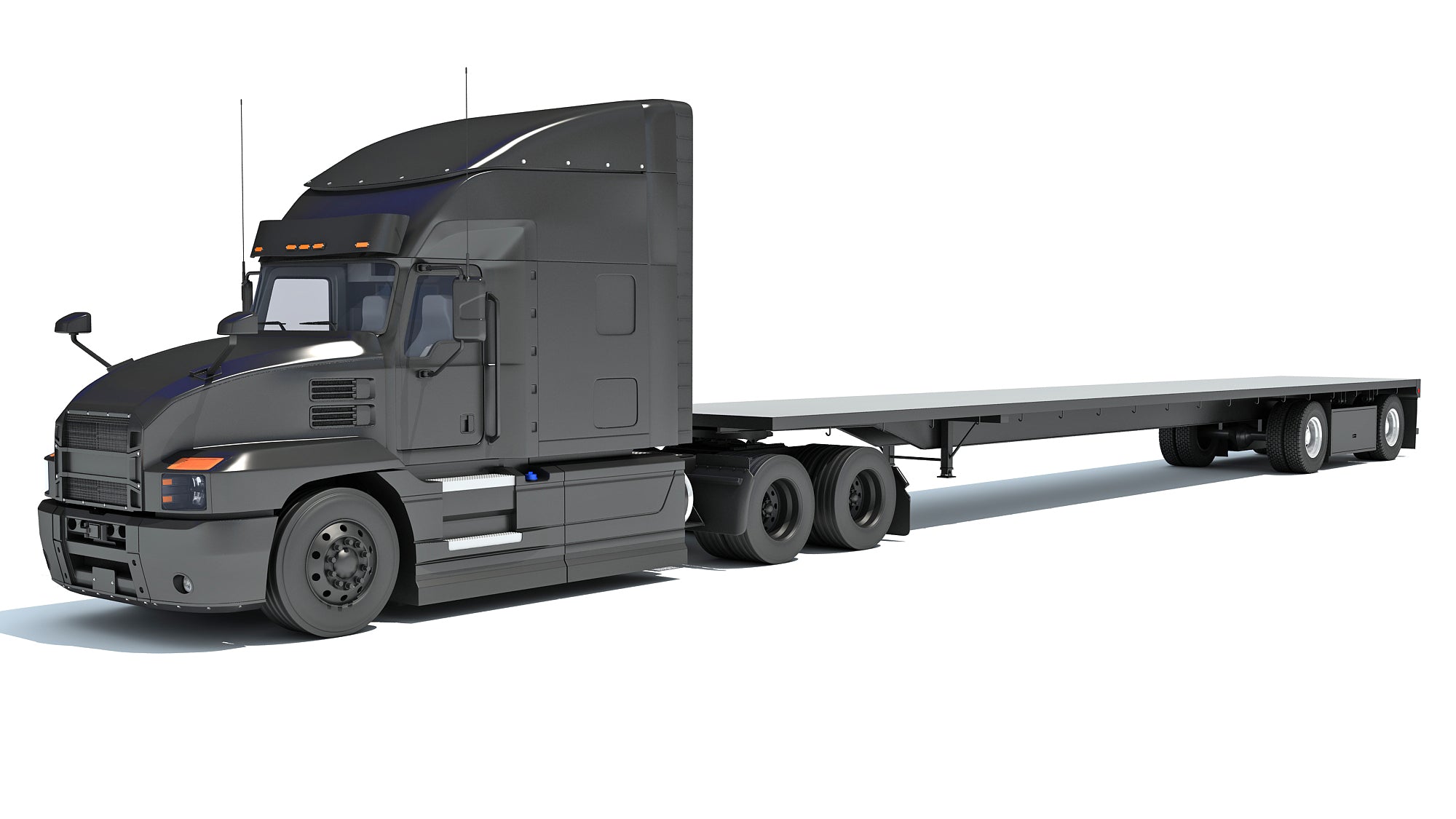Truck with Flatbed Trailer