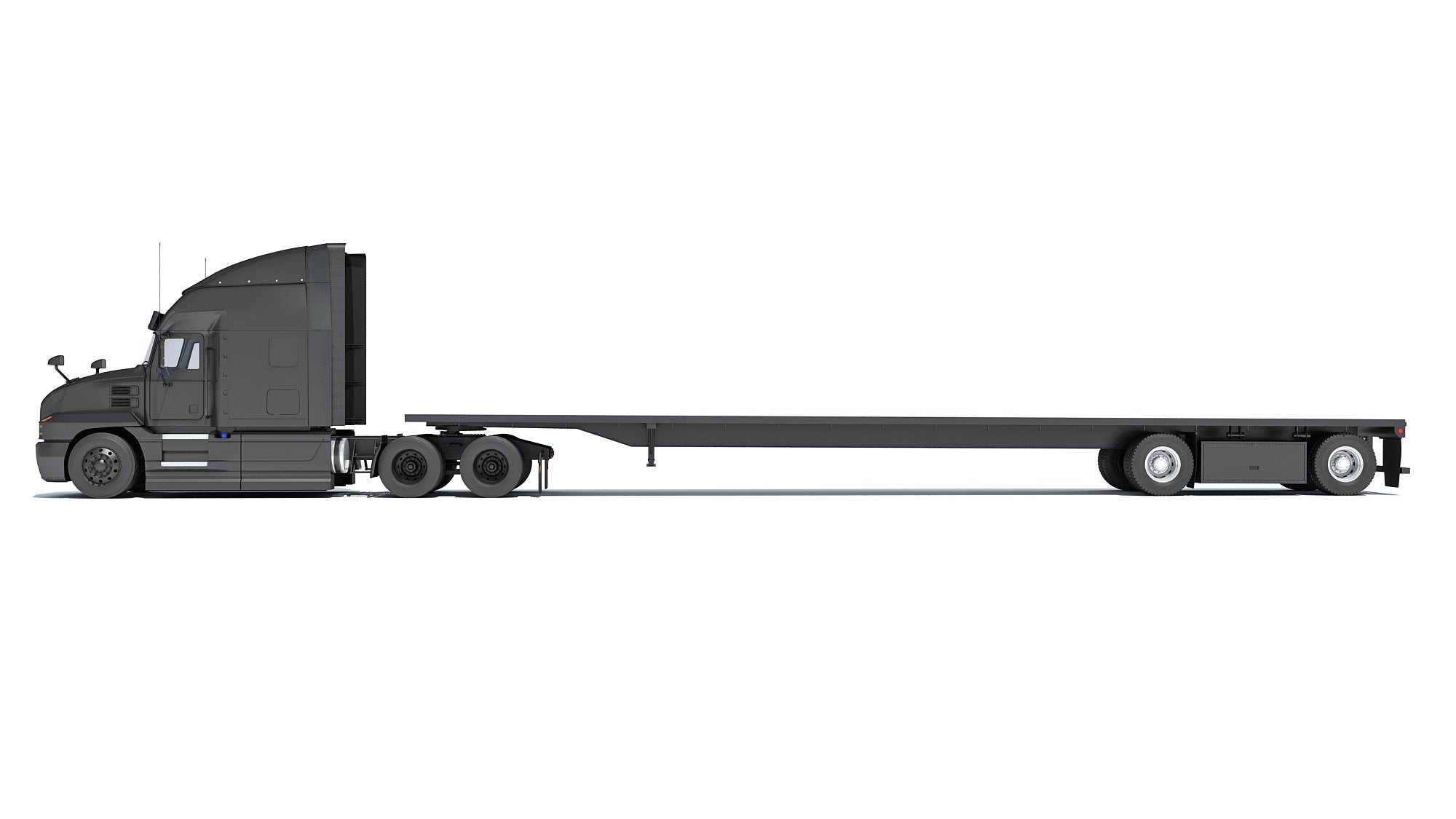 Truck with Flatbed Trailer