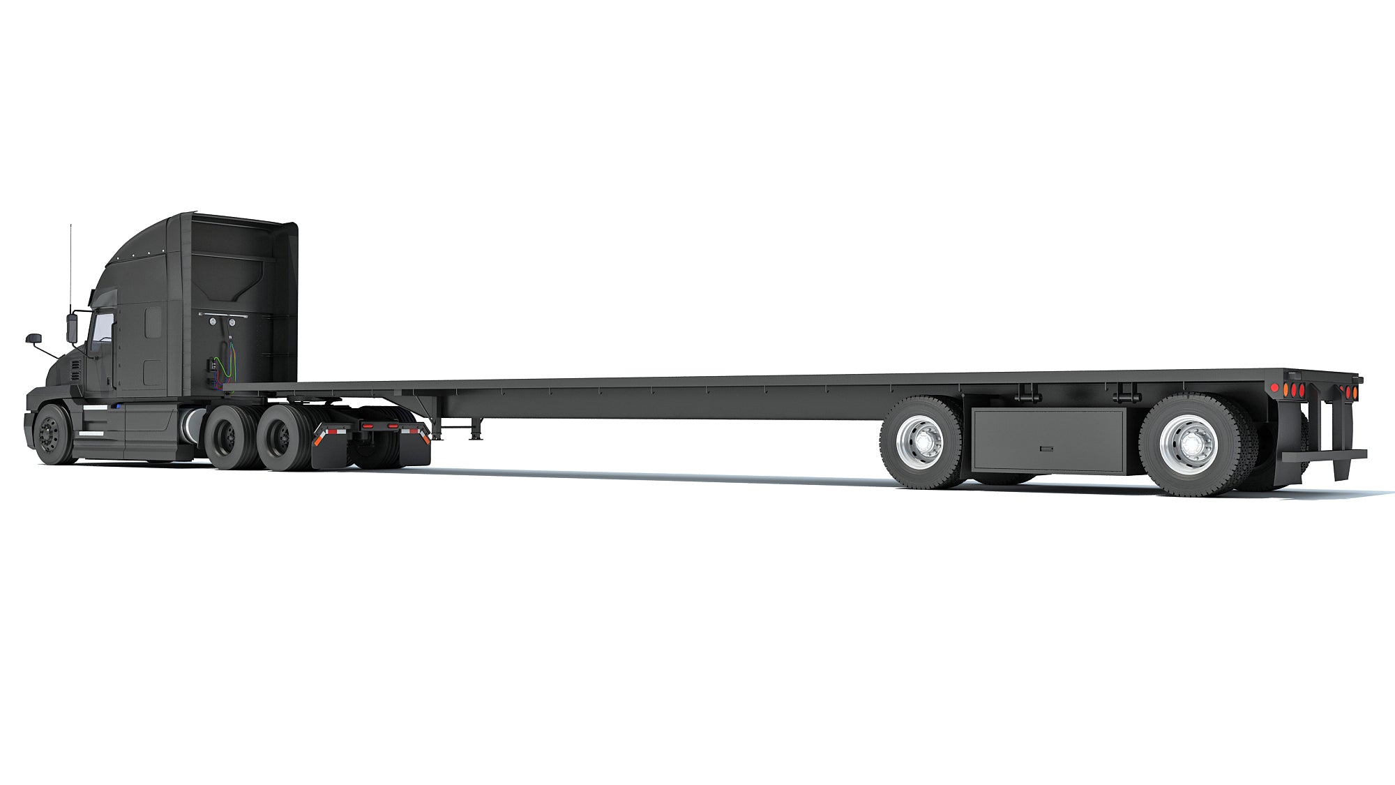 Truck with Flatbed Trailer