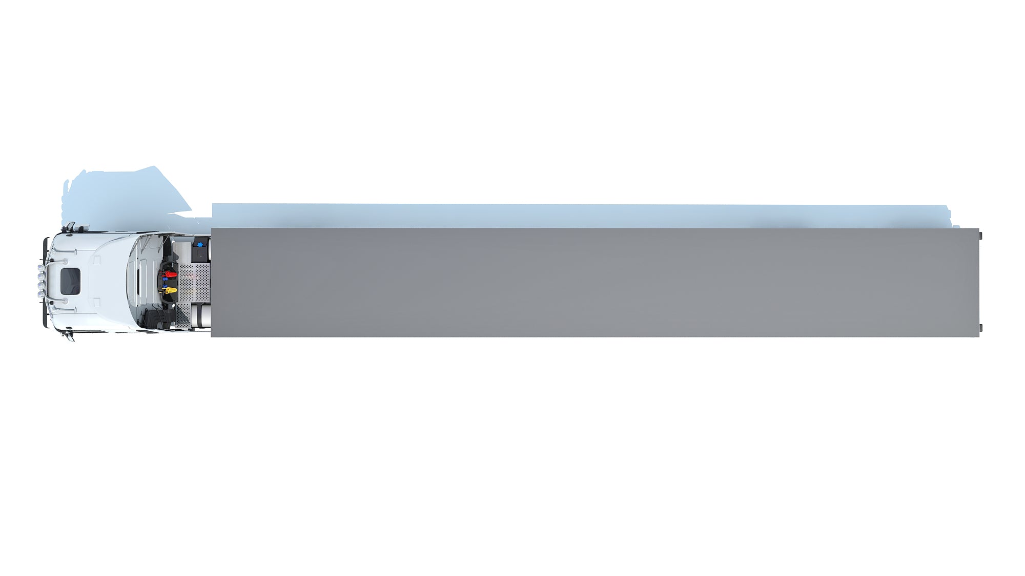 3D Truck with Flatbed Trailer
