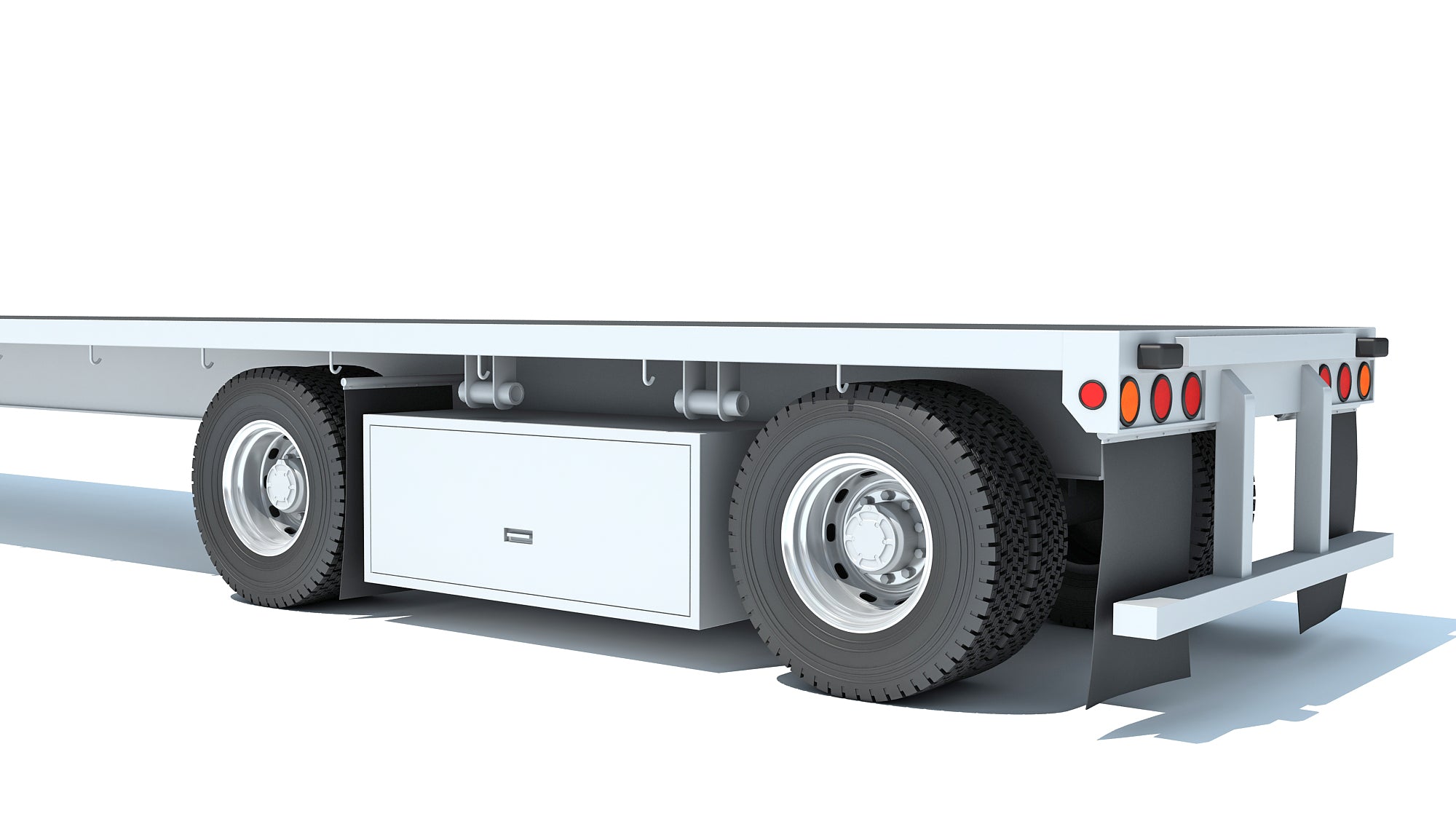 3D Truck with Flatbed Trailer