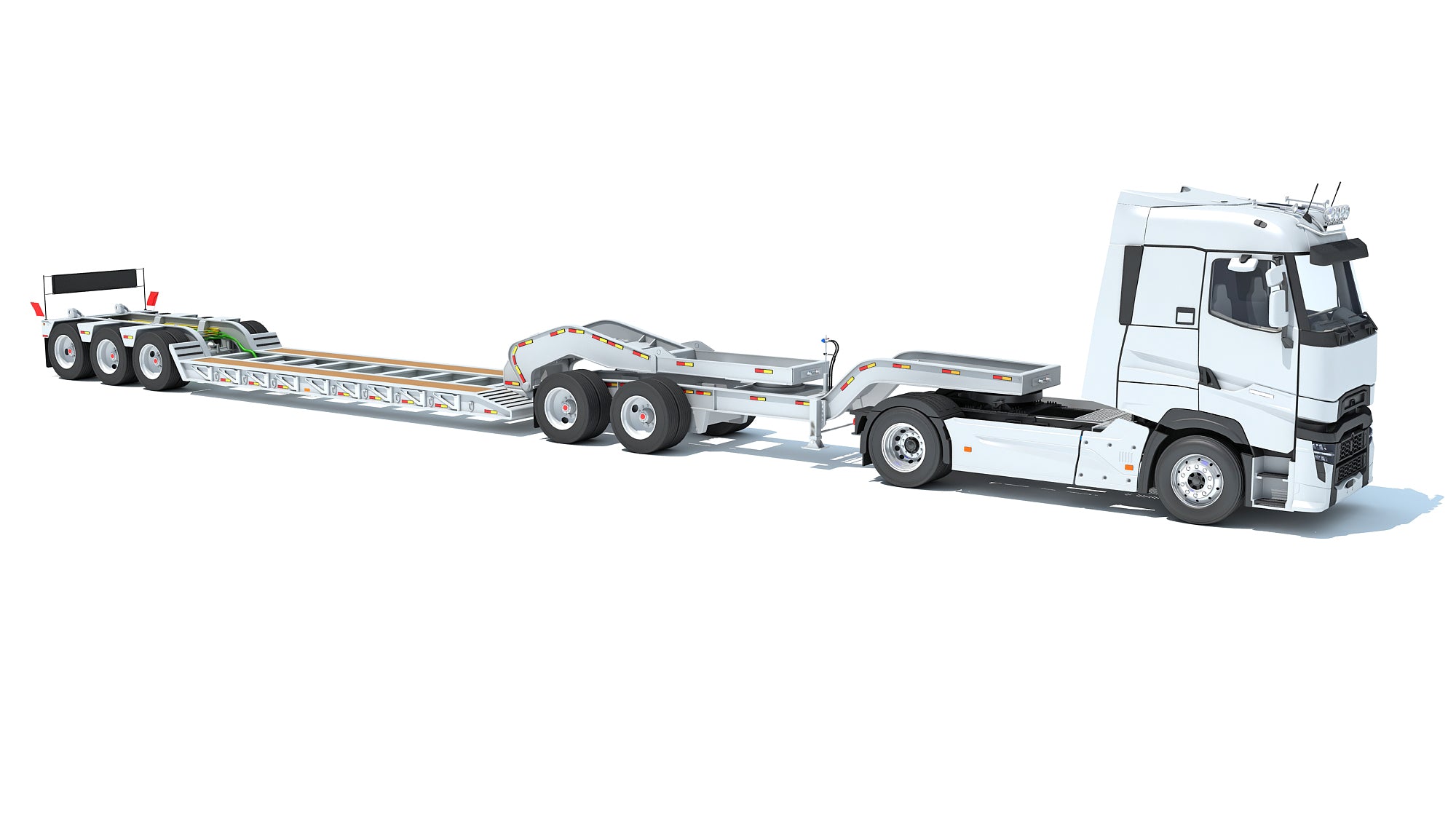 Semi Truck with Platform Trailer