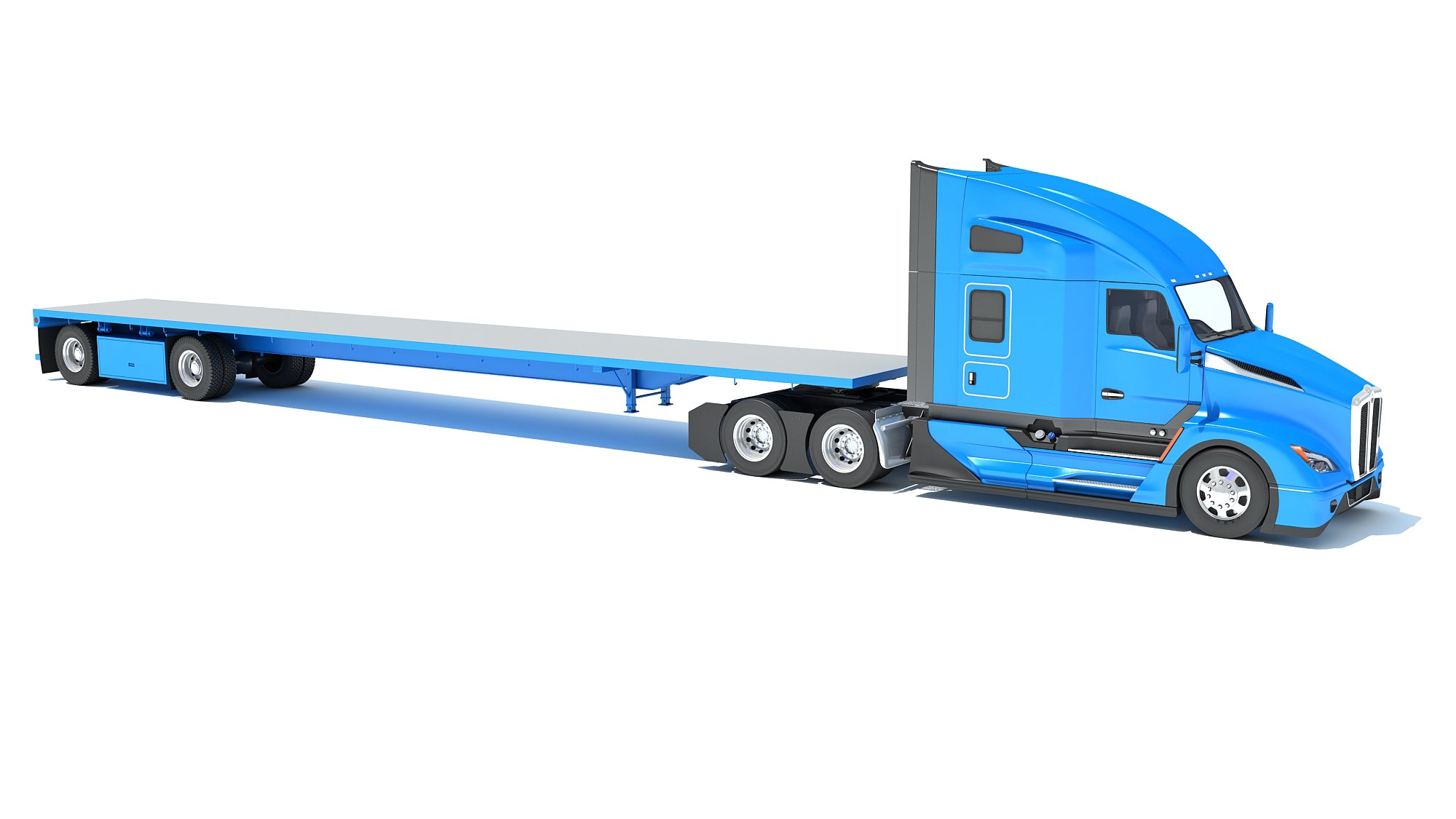 Truck with Flatbed Trailer