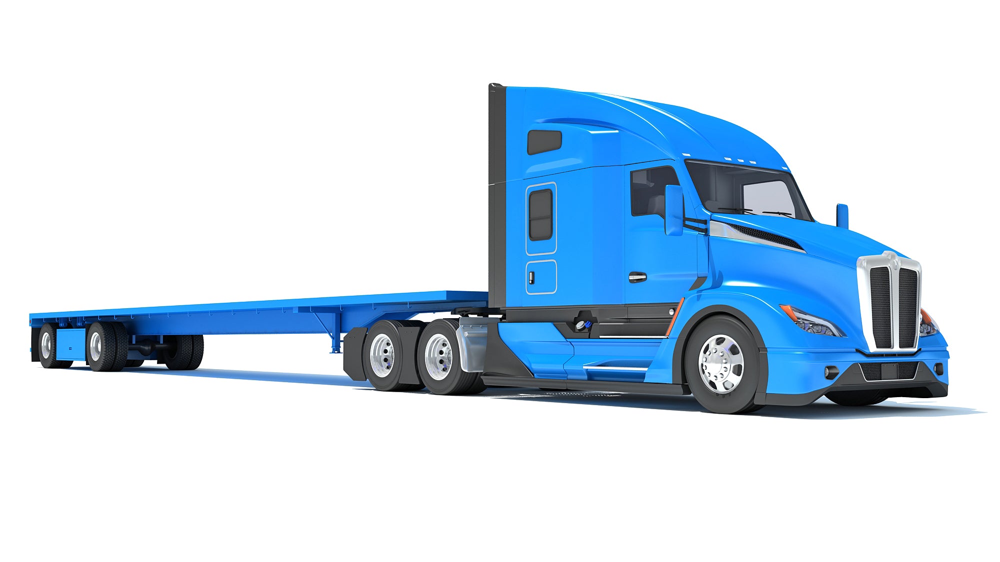 Truck with Flatbed Trailer