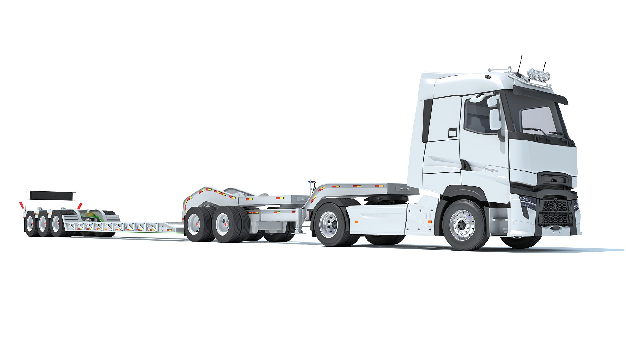 Semi Truck with Platform Trailer