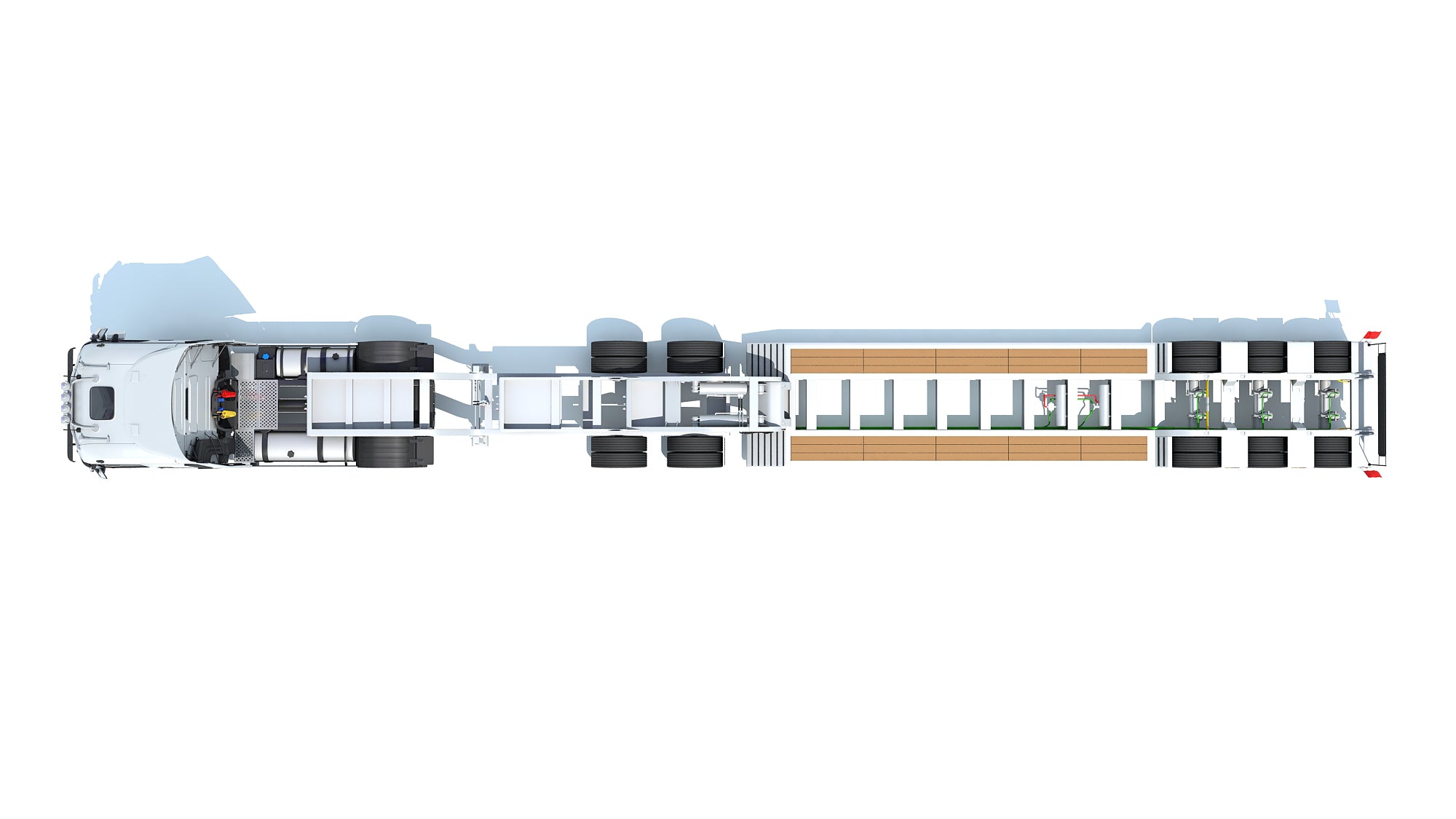 Semi Truck with Platform Trailer