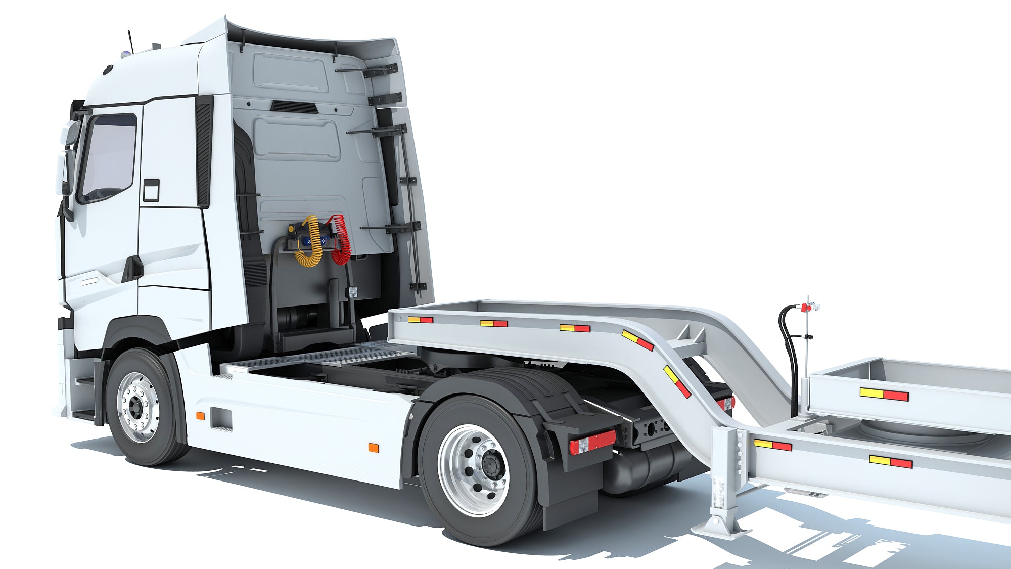 Semi Truck with Platform Trailer
