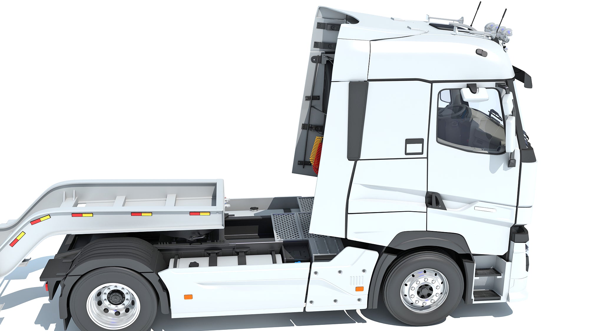 Semi Truck with Platform Trailer