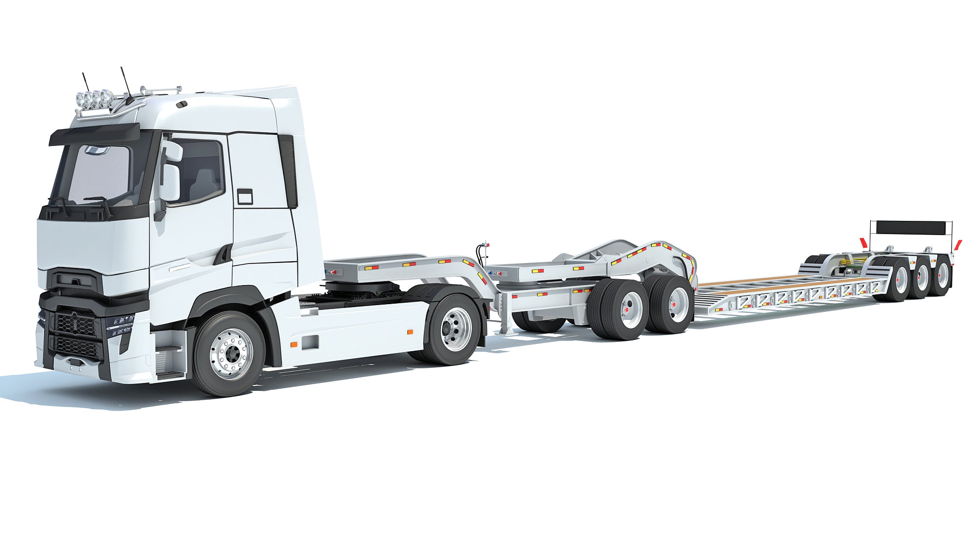 Semi Truck with Platform Trailer