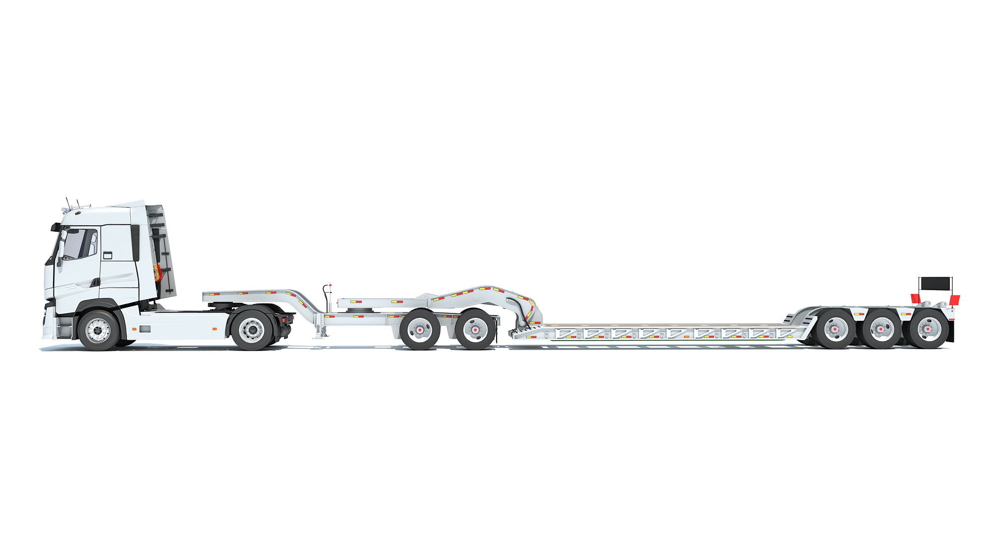 Semi Truck with Platform Trailer