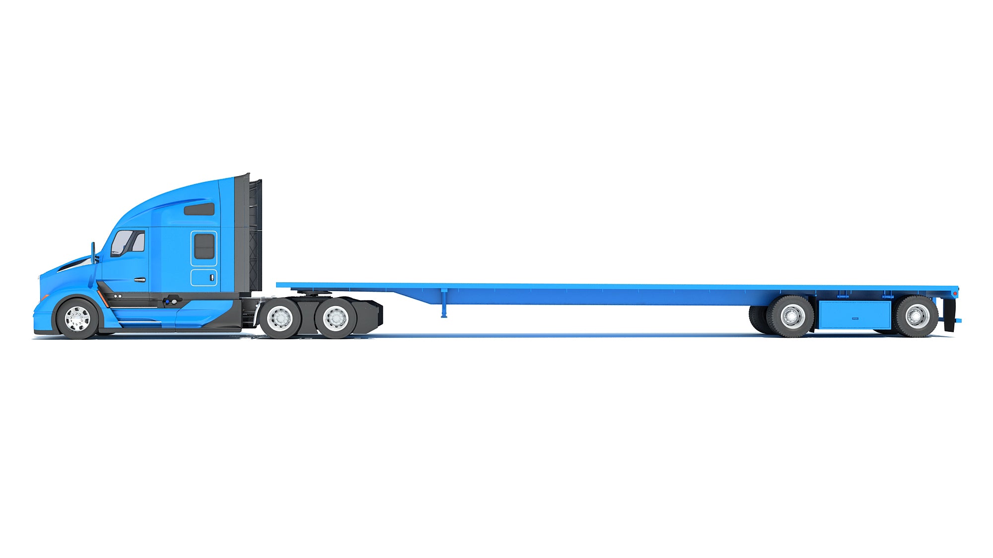 Truck with Flatbed Trailer