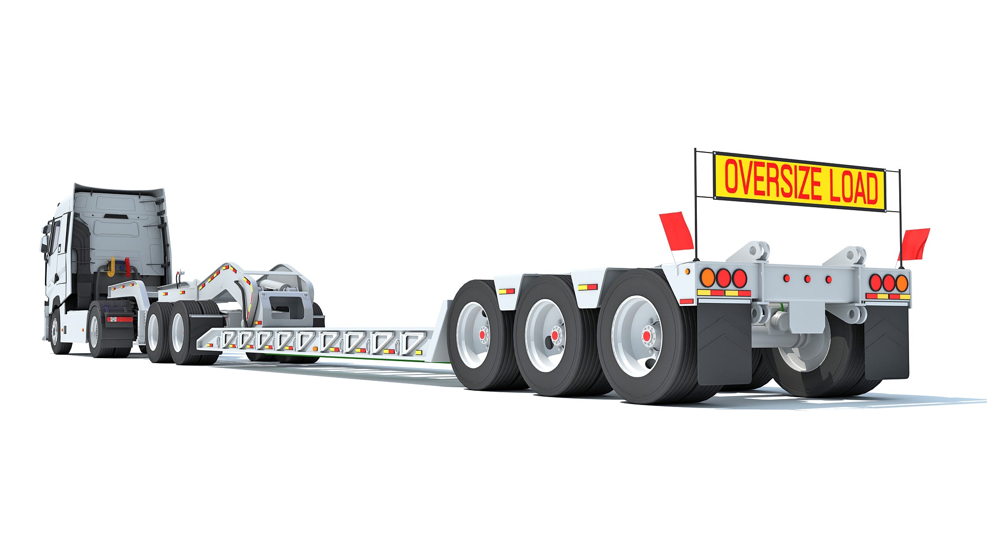 Semi Truck with Platform Trailer