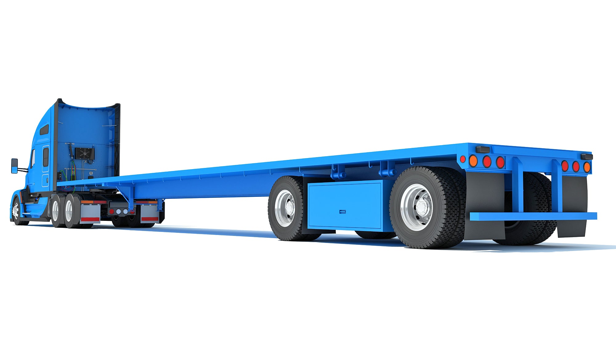 Truck with Flatbed Trailer