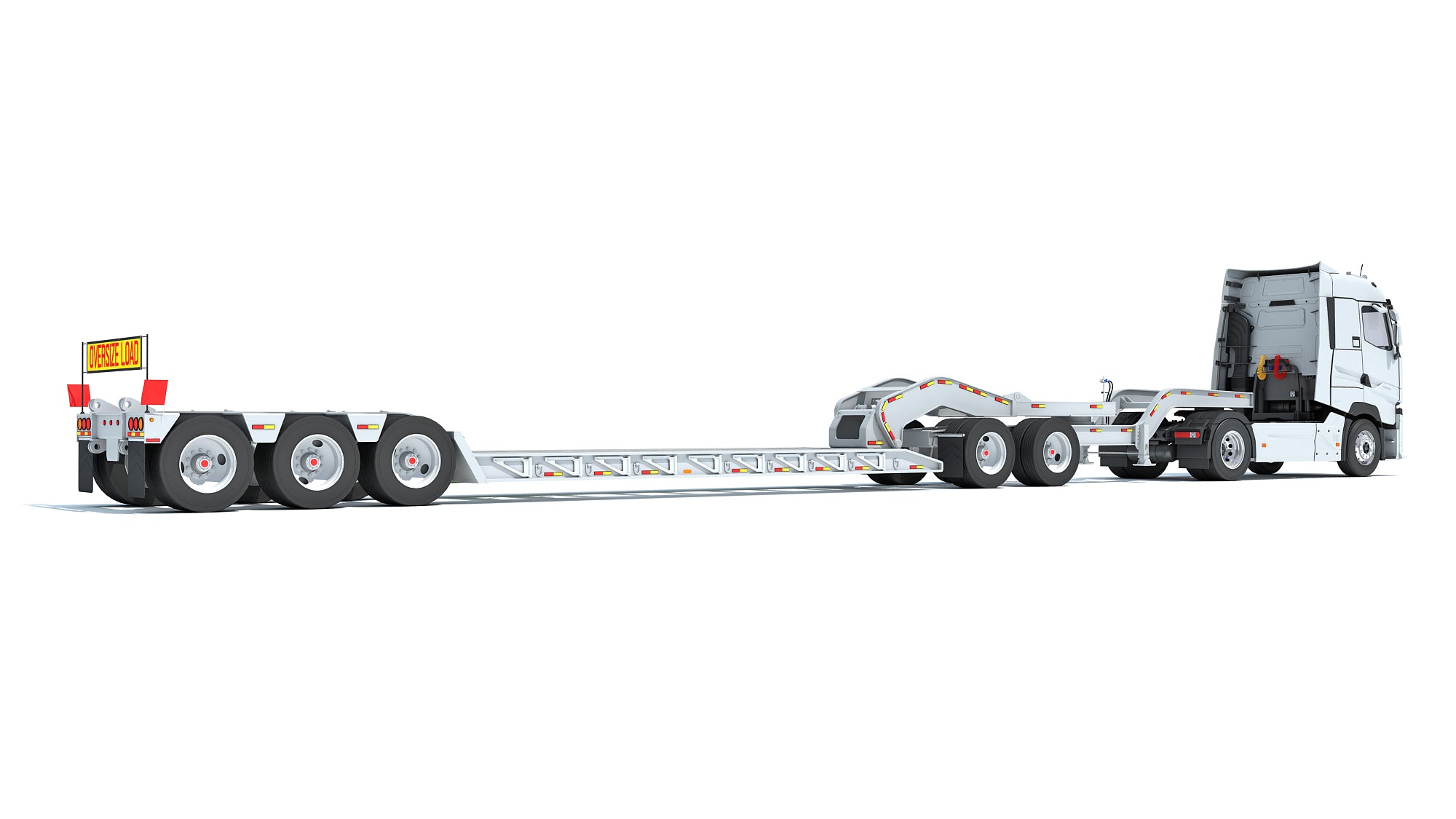 Semi Truck with Platform Trailer