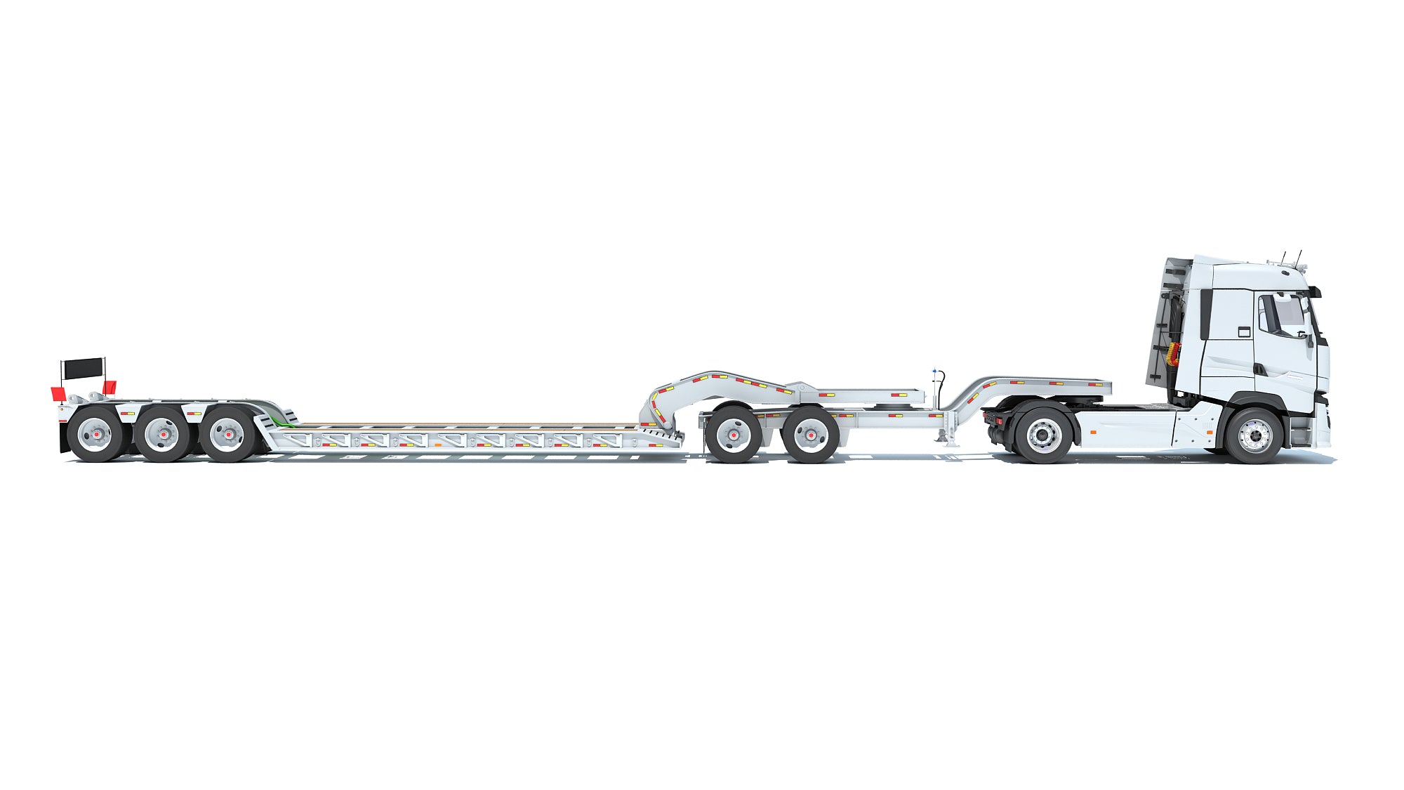 Semi Truck with Platform Trailer
