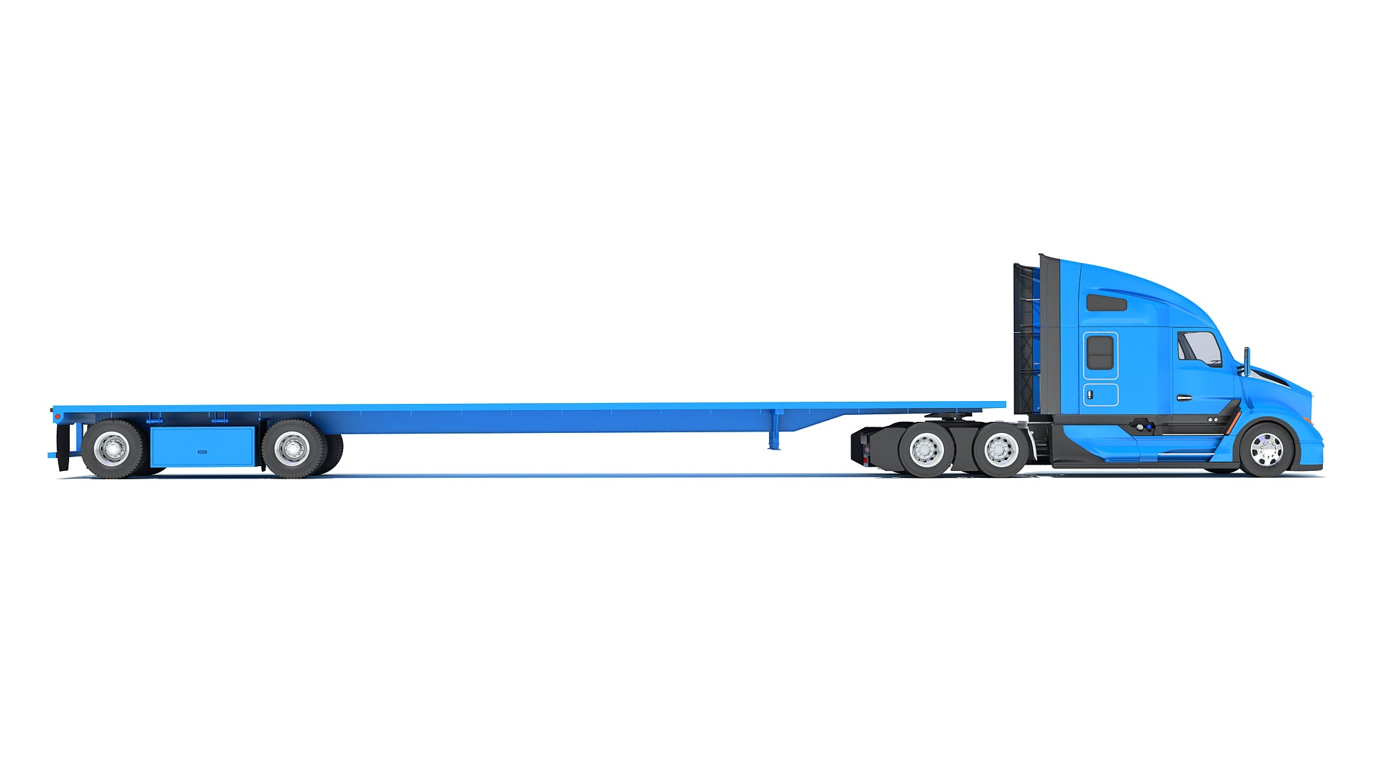 Truck with Flatbed Trailer