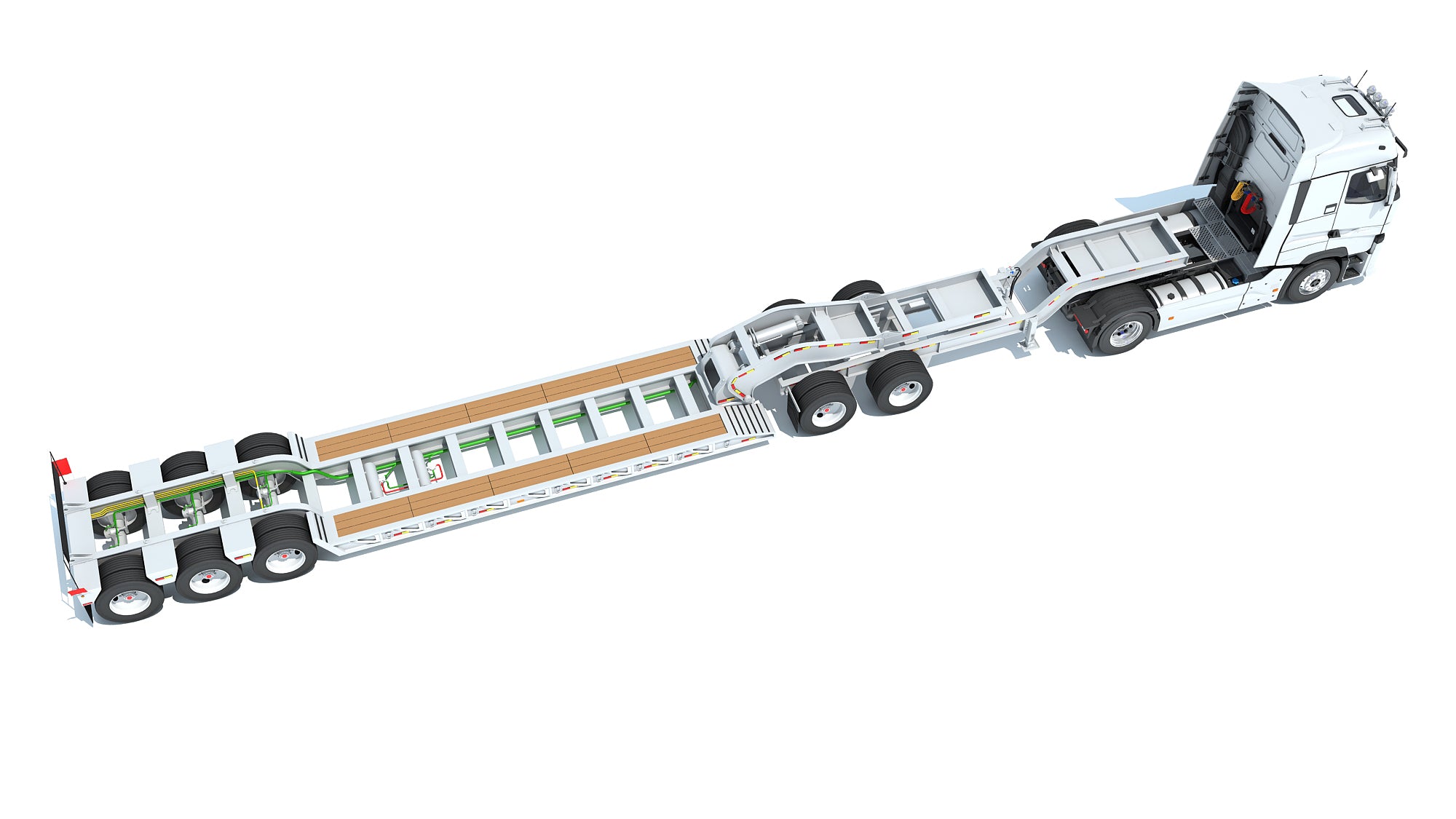 Semi Truck with Platform Trailer