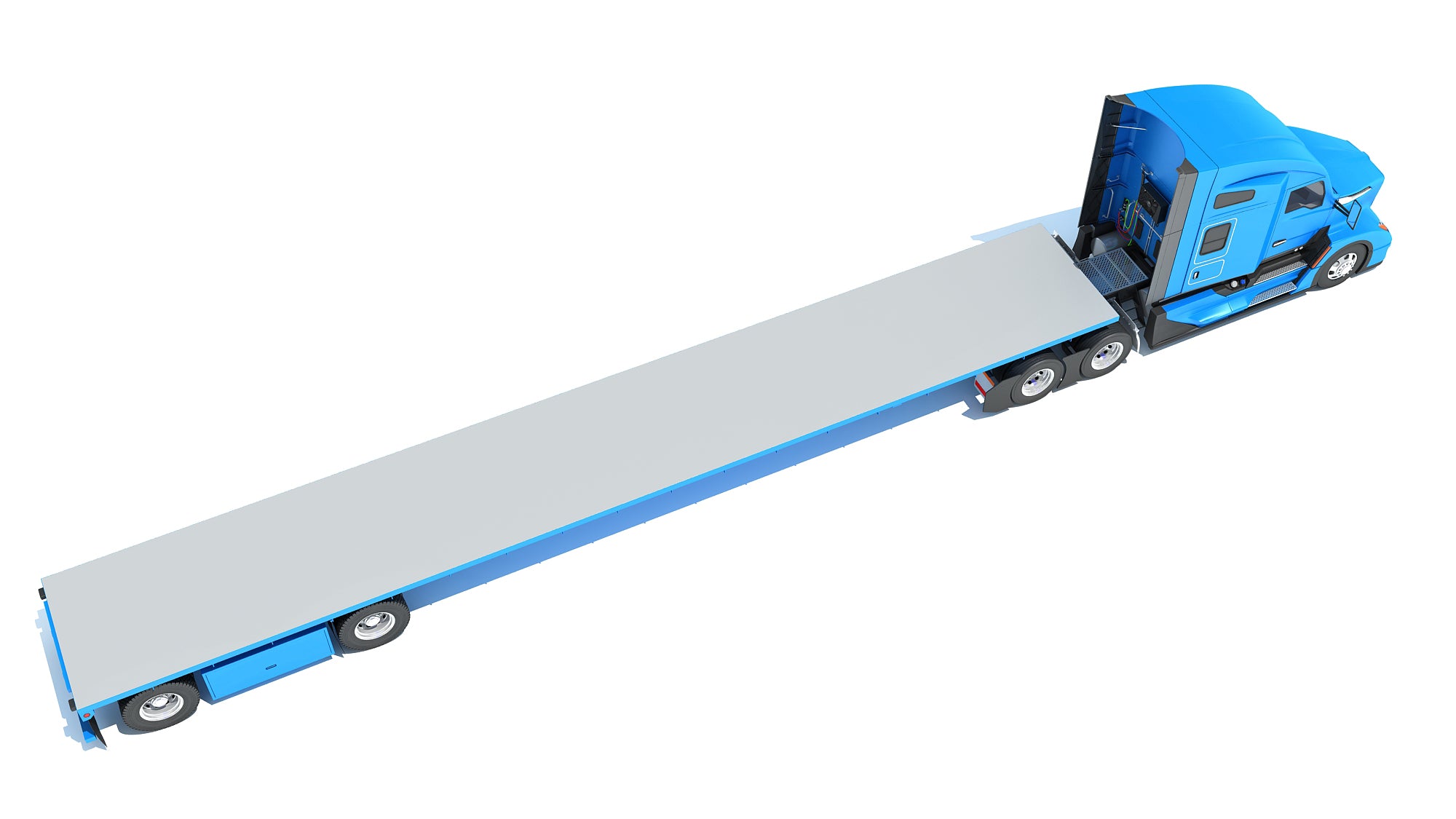Truck with Flatbed Trailer