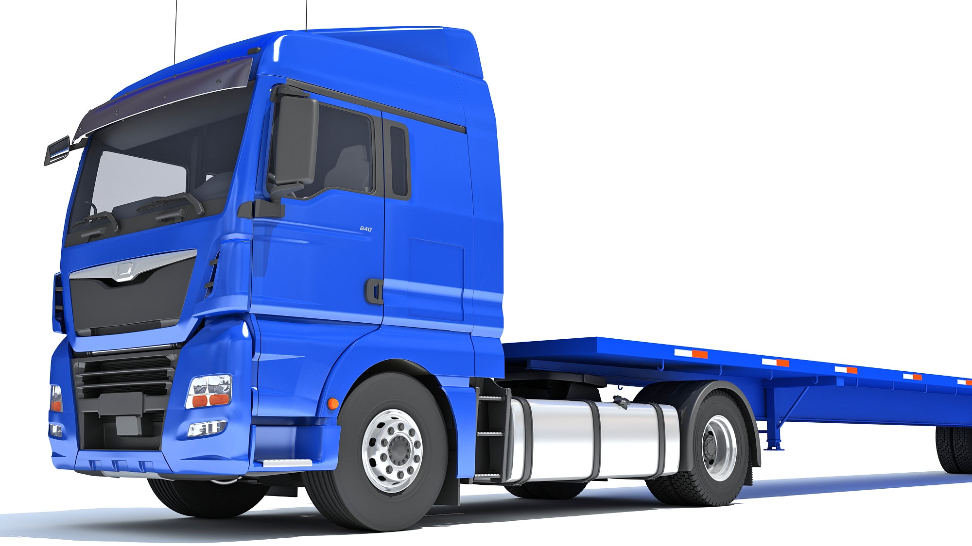 Freightliner Truck with Flatbed Trailer