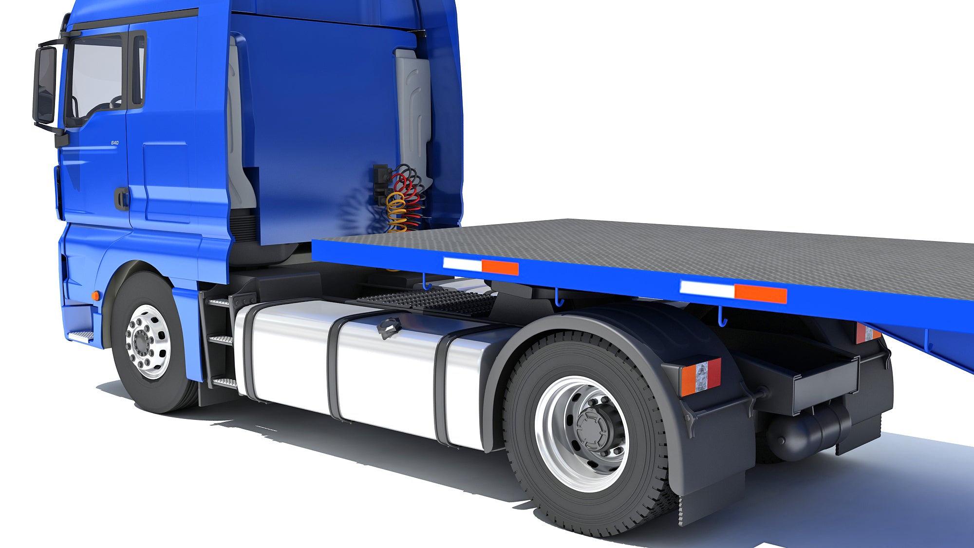 Freightliner Truck with Flatbed Trailer