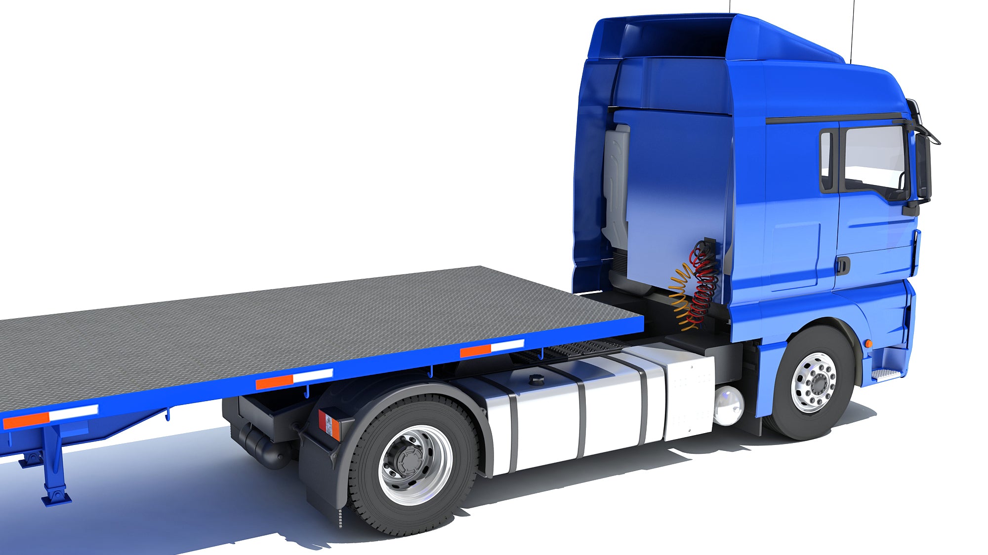 Freightliner Truck with Flatbed Trailer