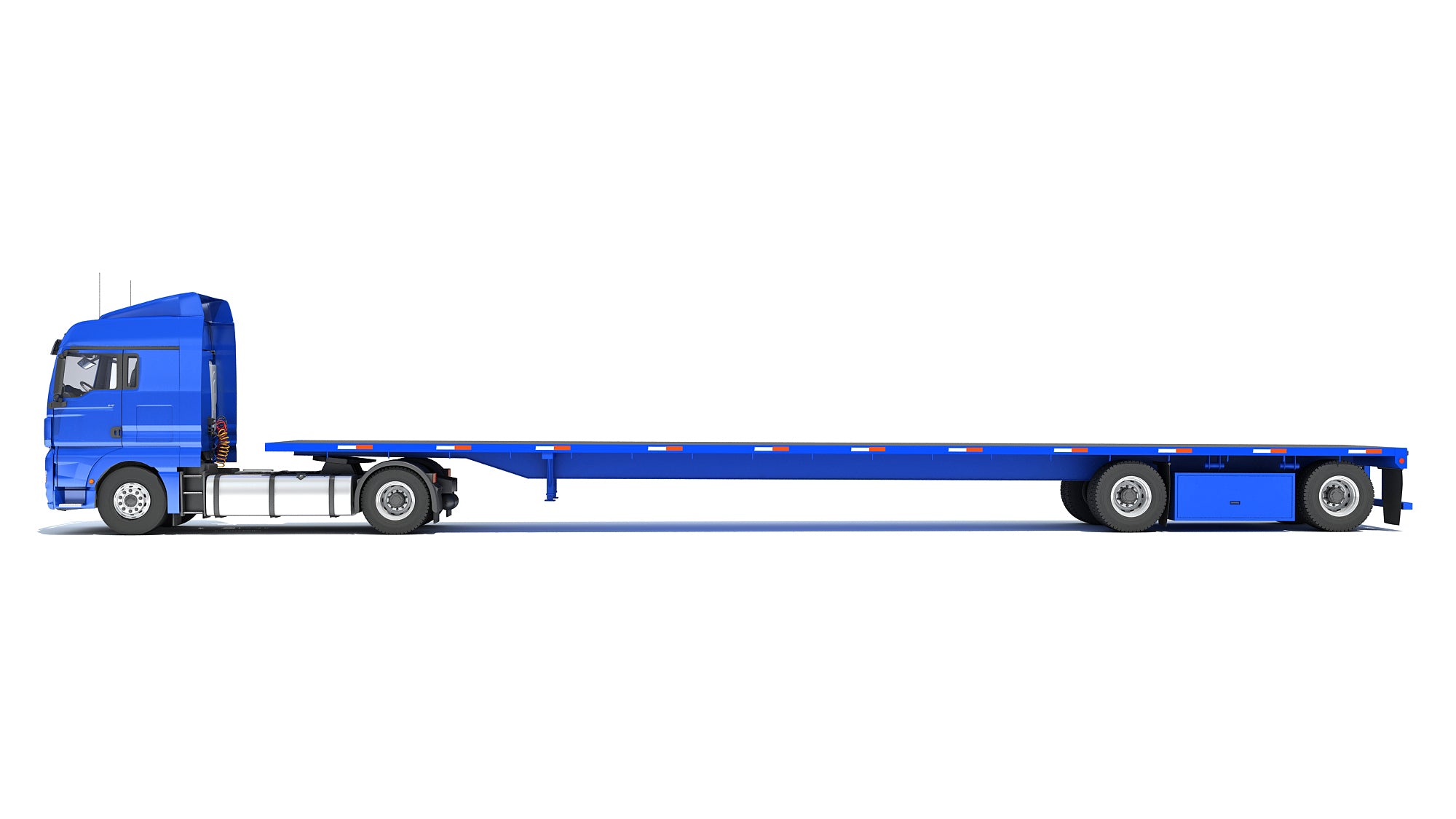 Freightliner Truck with Flatbed Trailer