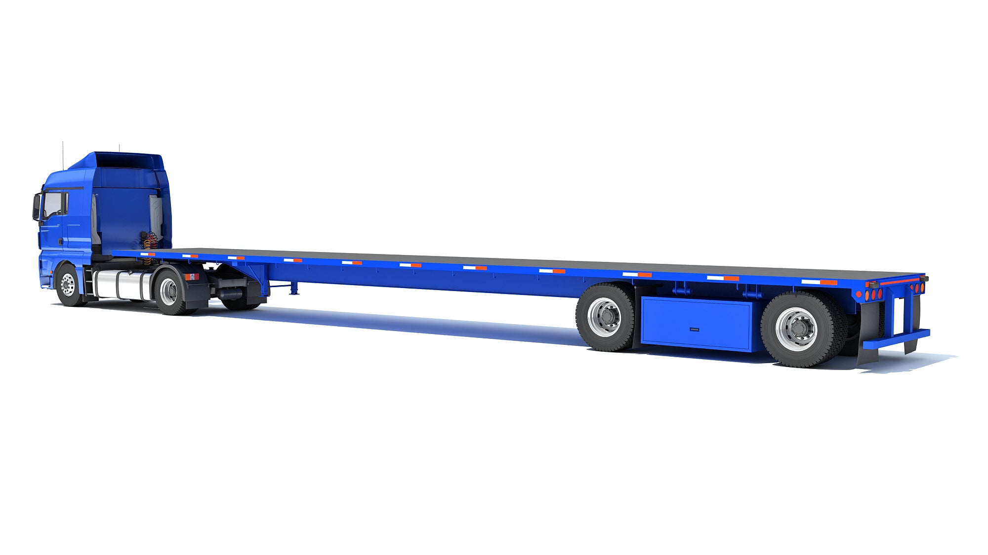 Freightliner Truck with Flatbed Trailer