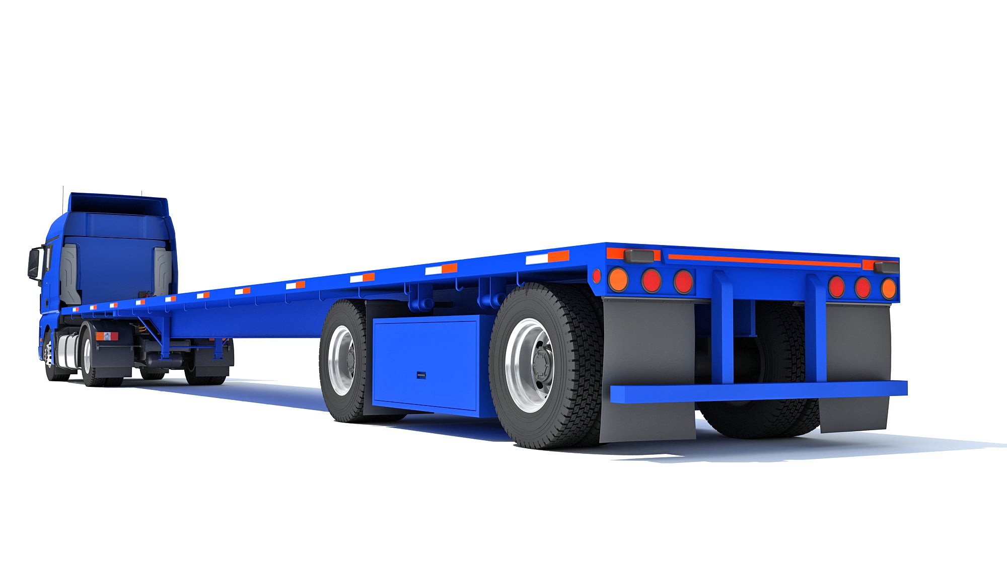 Freightliner Truck with Flatbed Trailer