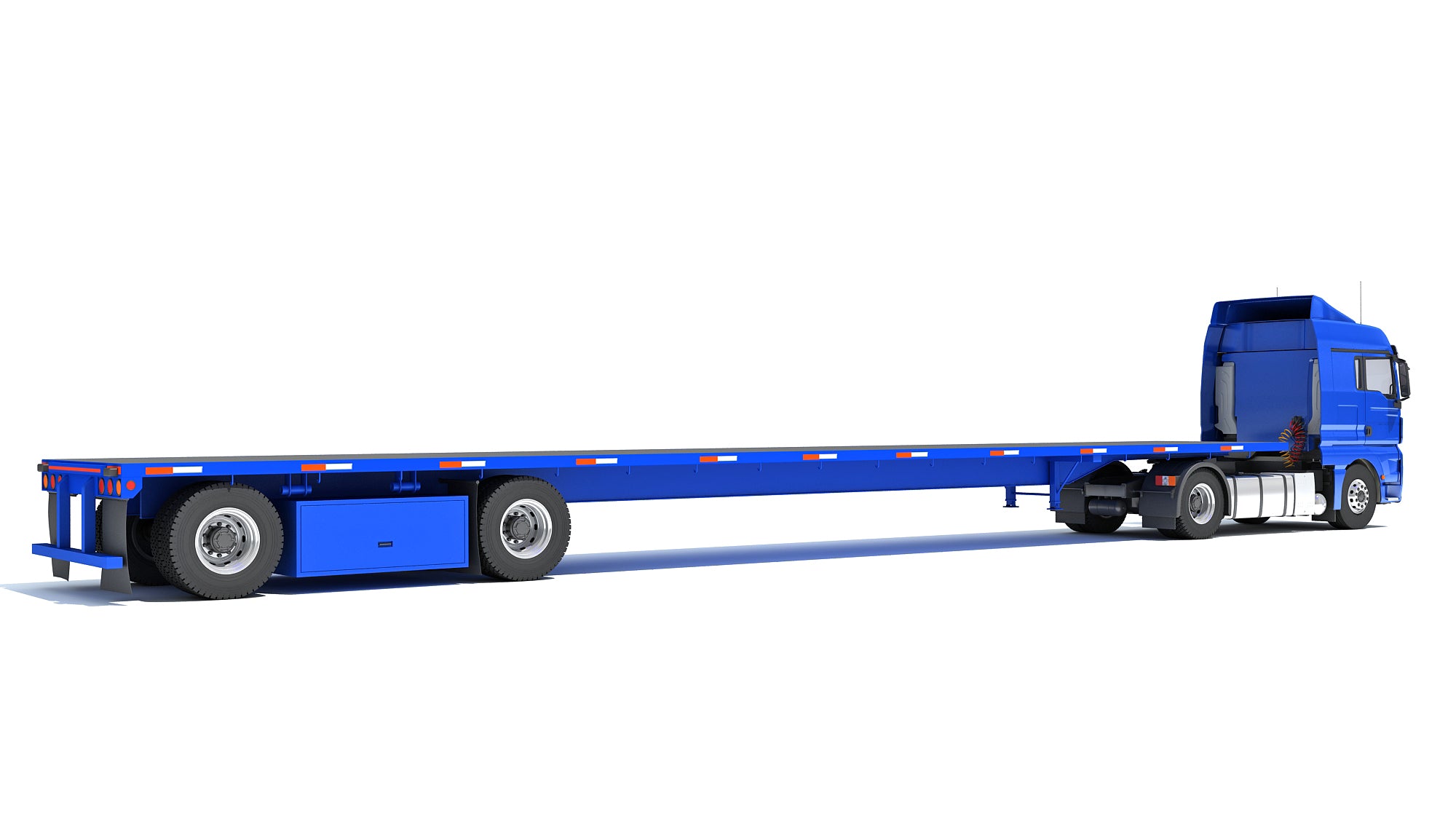 Freightliner Truck with Flatbed Trailer