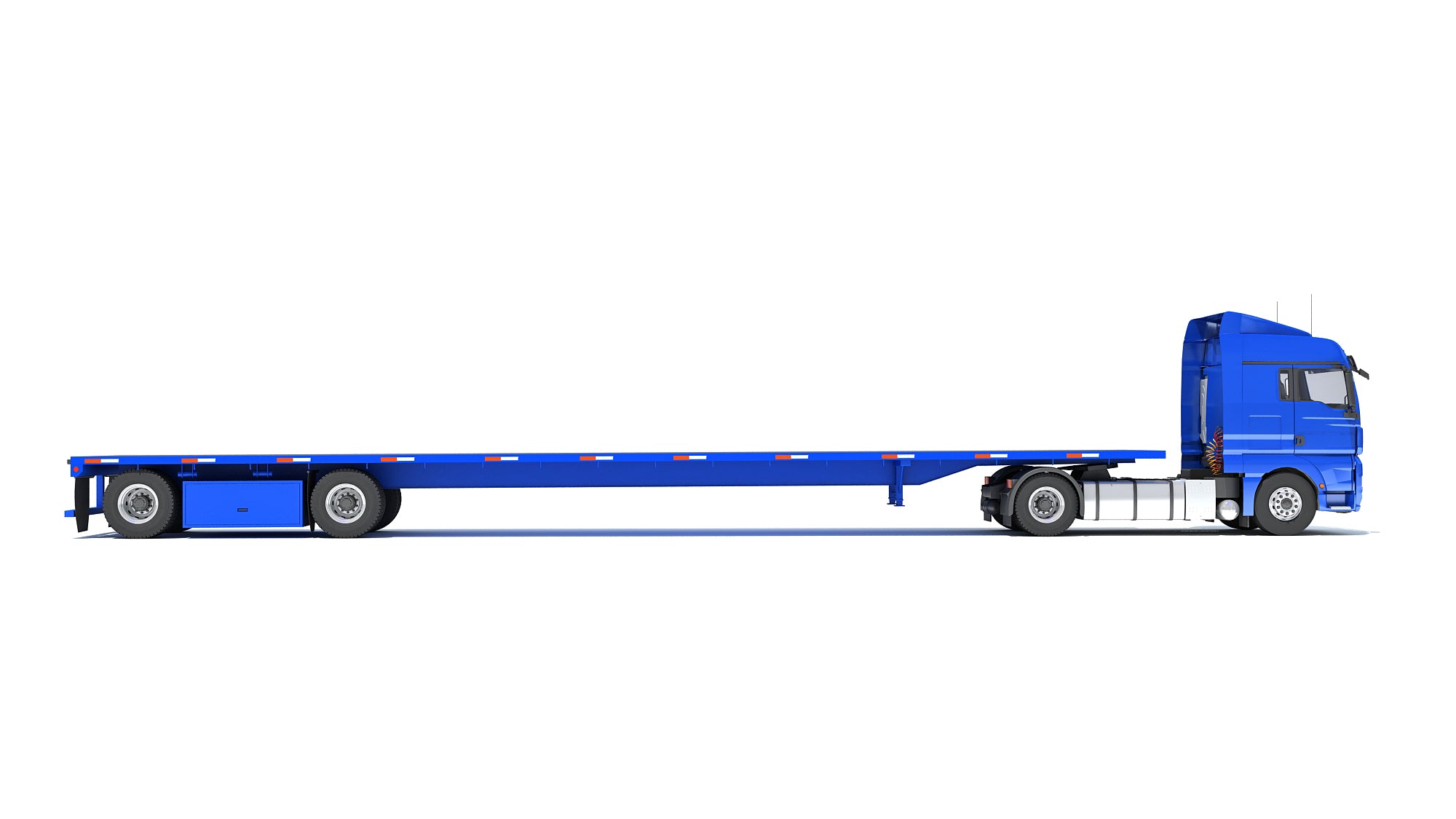 Freightliner Truck with Flatbed Trailer