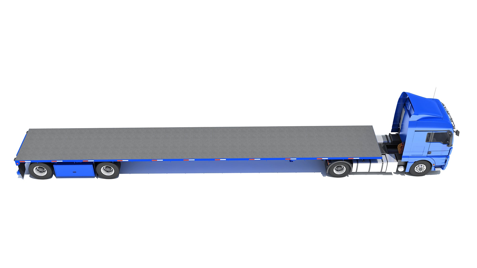 Freightliner Truck with Flatbed Trailer