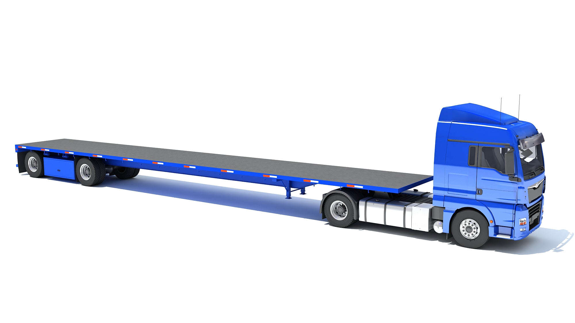 Freightliner Truck with Flatbed Trailer