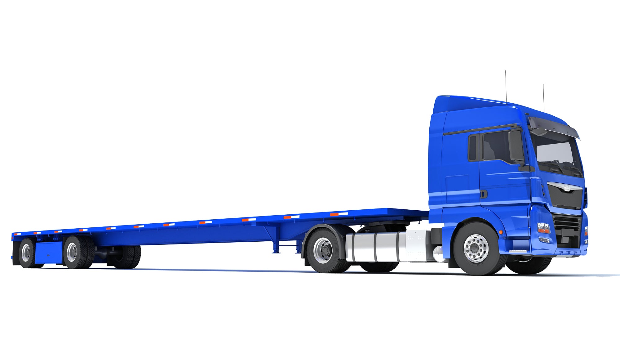 Freightliner Truck with Flatbed Trailer