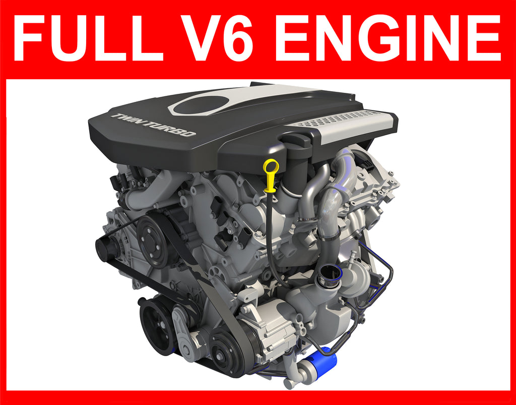 V6 Engine with Interior Parts