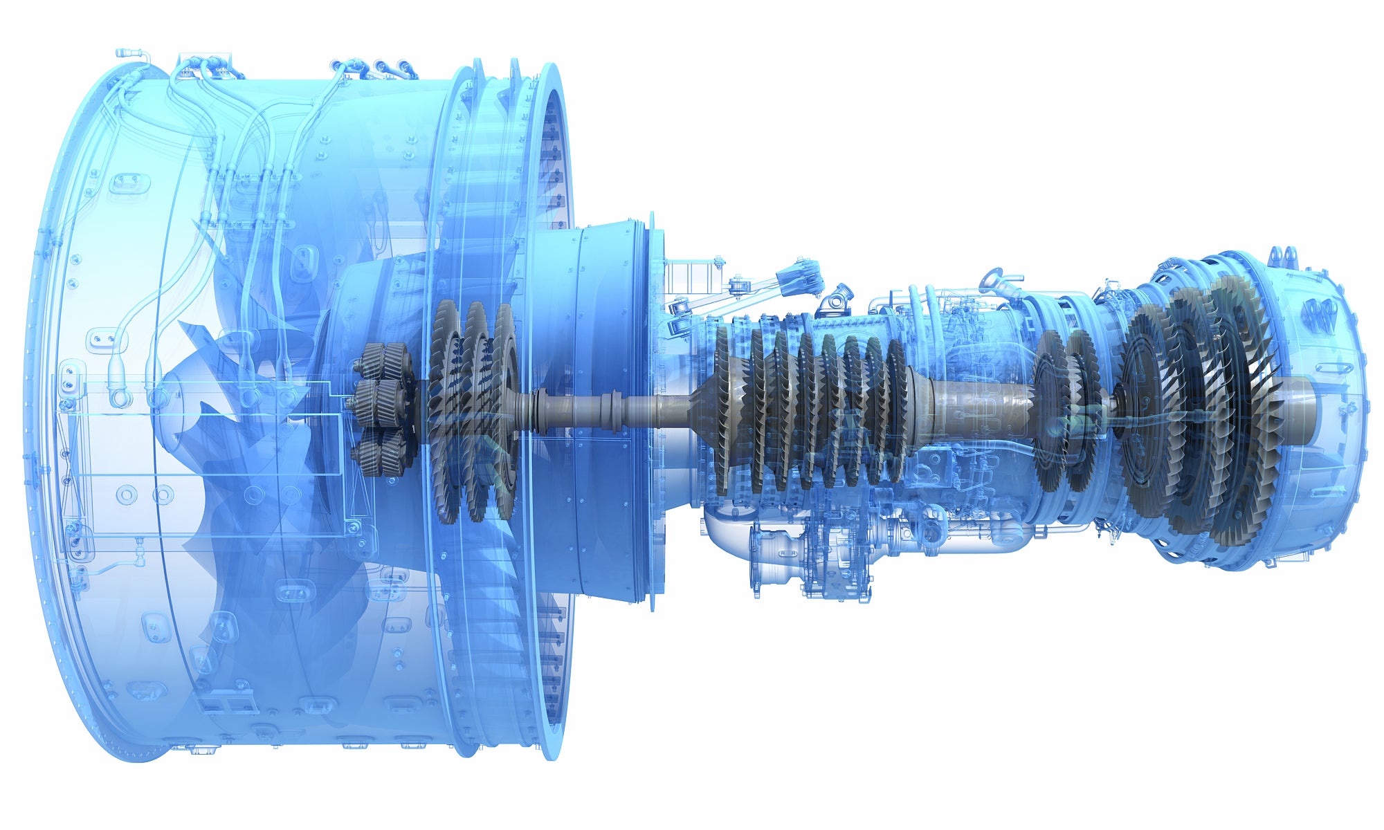 geared turbofan GTF Geared Turbofan Engine with Interior