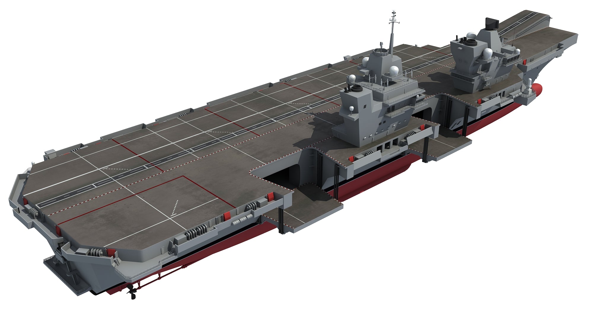 Queen Elizabeth Aircraft Carrier 3D Model