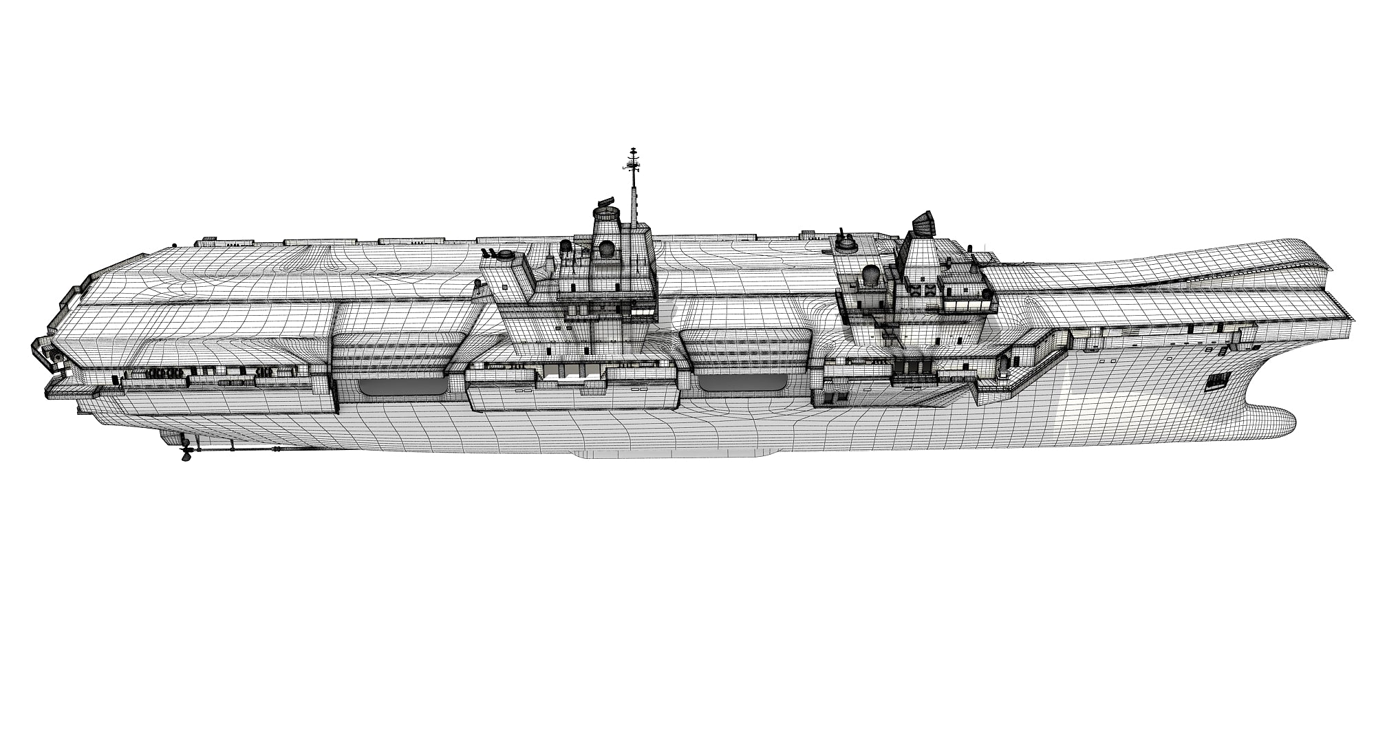 Queen Elizabeth Aircraft Carrier 3D Model