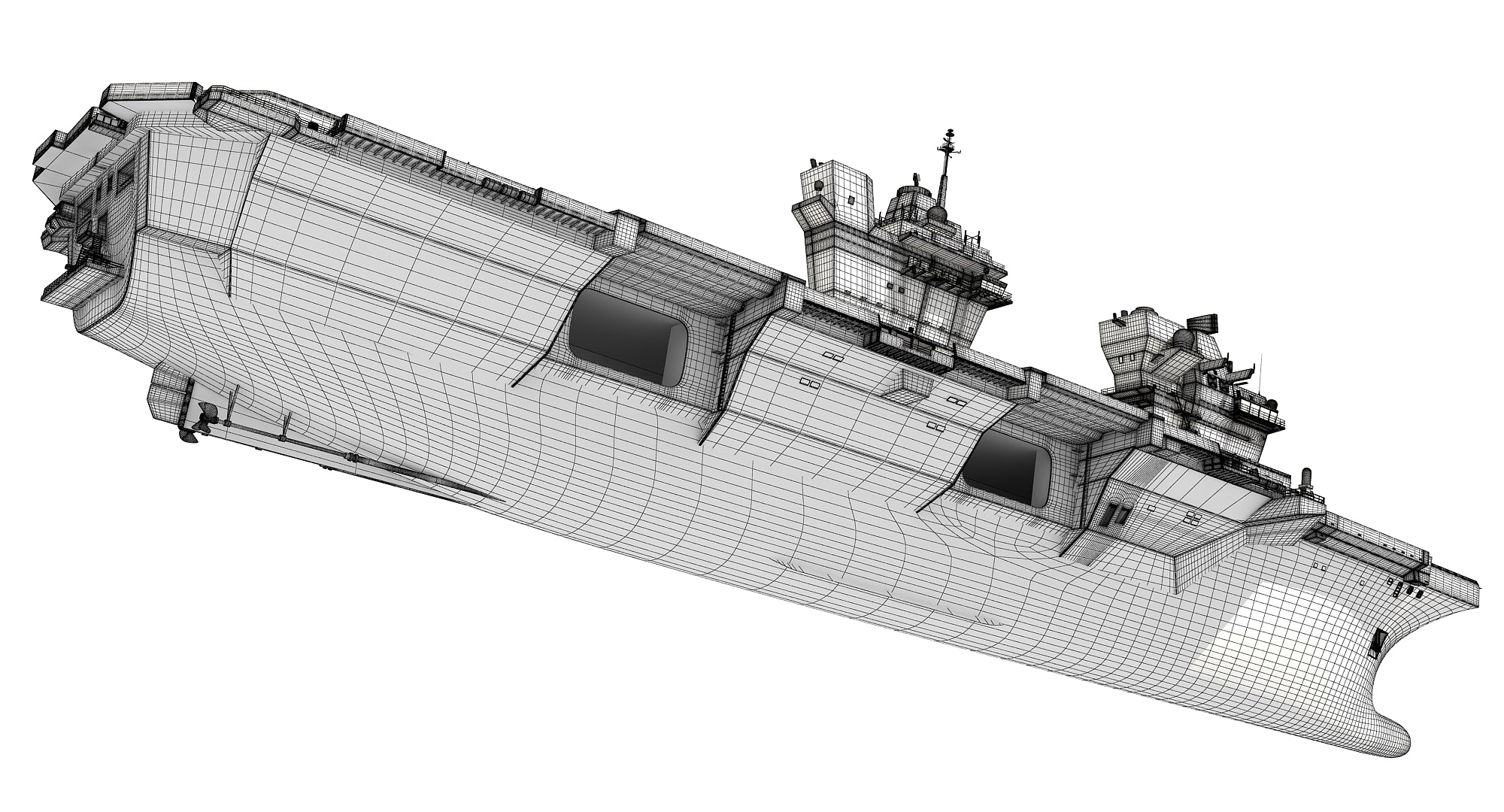 Queen Elizabeth Aircraft Carrier 3D Model