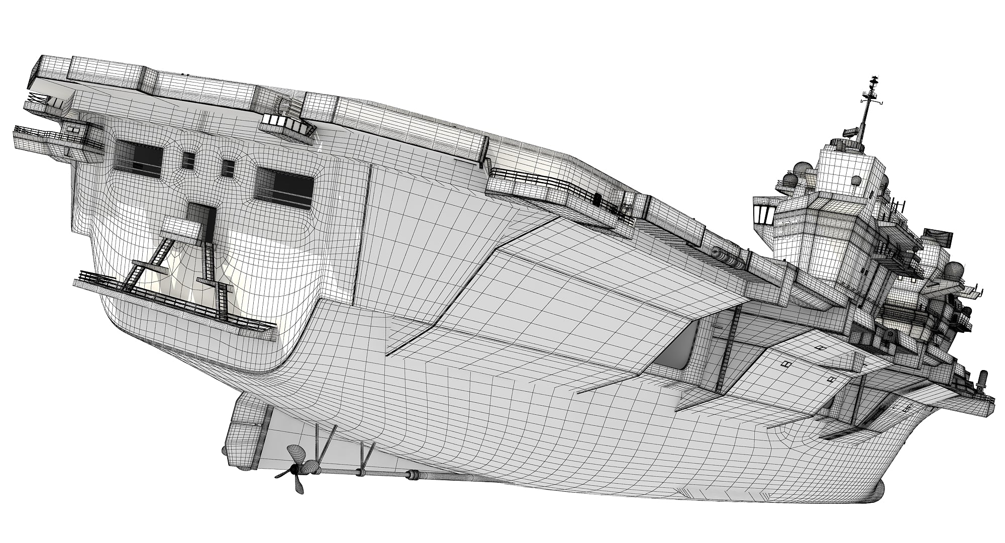 Queen Elizabeth Aircraft Carrier 3D Model