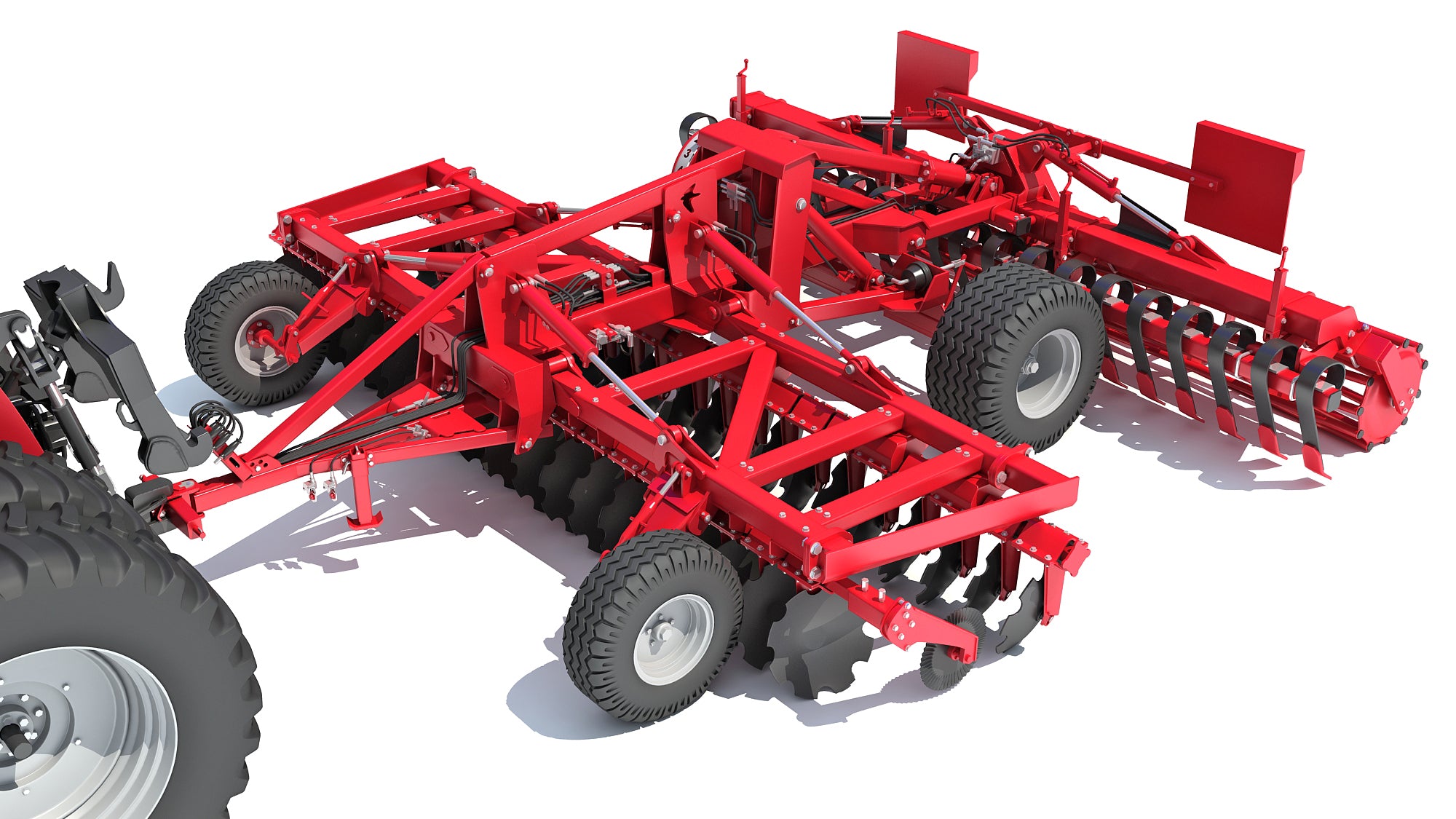Tractor with Trailed Disc Harrow