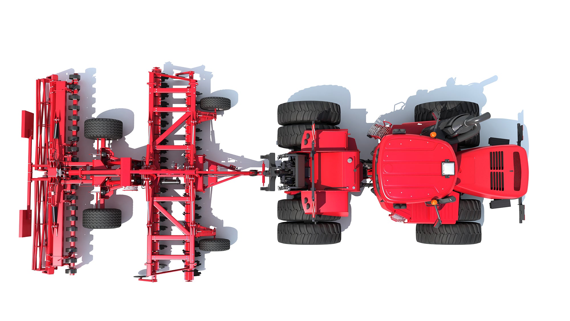 Tractor with Trailed Disc Harrow