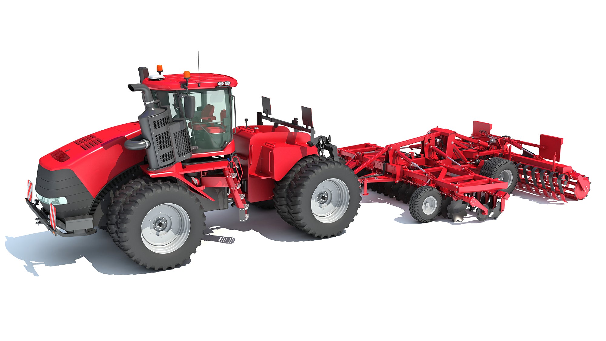 Tractor with Trailed Disc Harrow