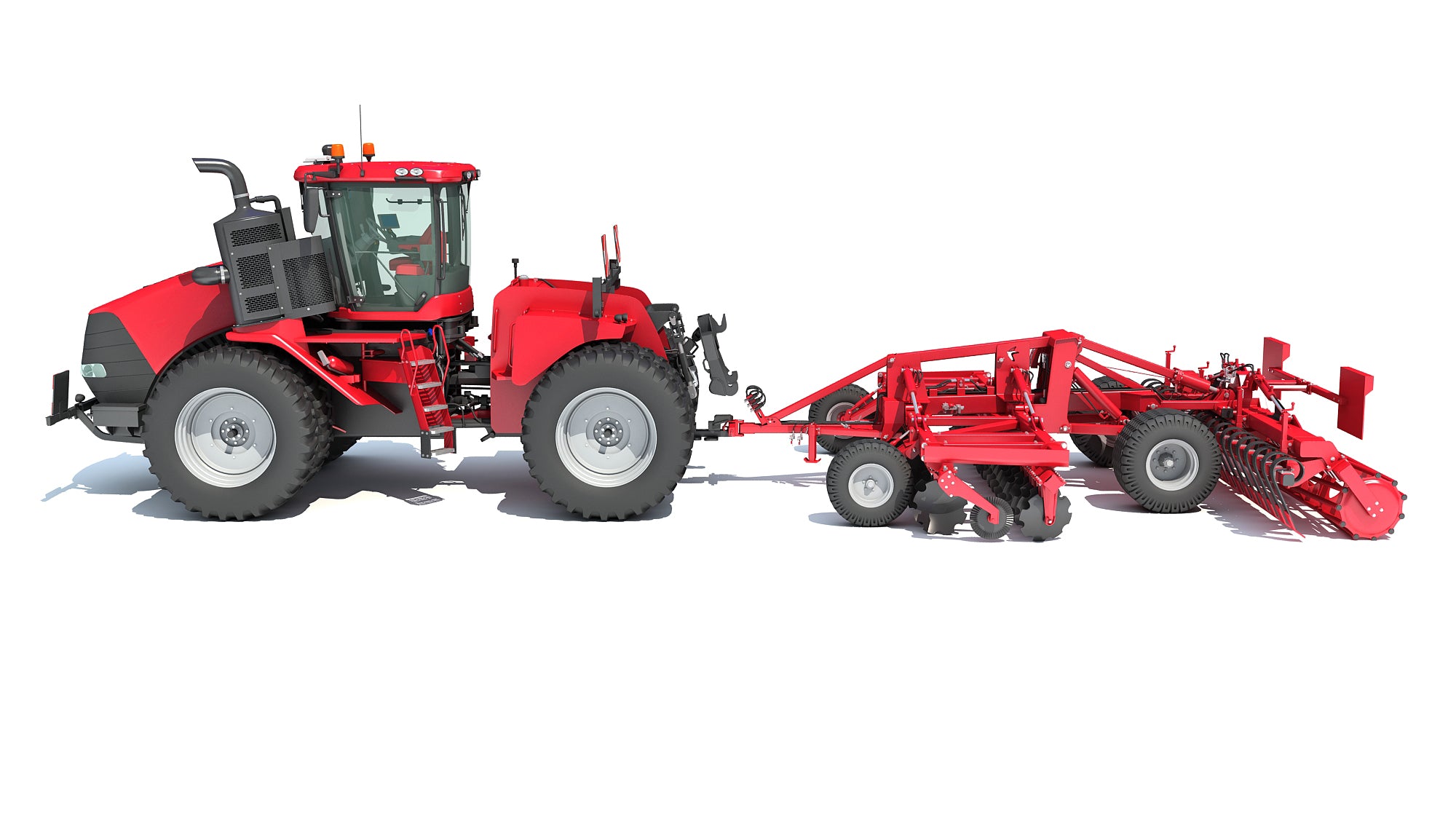 Tractor with Trailed Disc Harrow